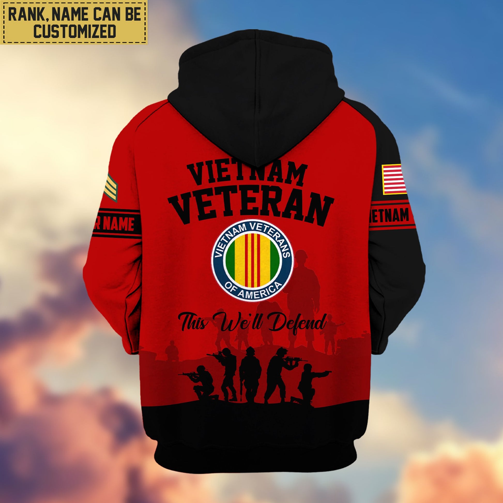 Premium Custom Name, Rank Vietnam Veteran Zip Hoodie VPVC606006, Gifts For Vietnam Veteran