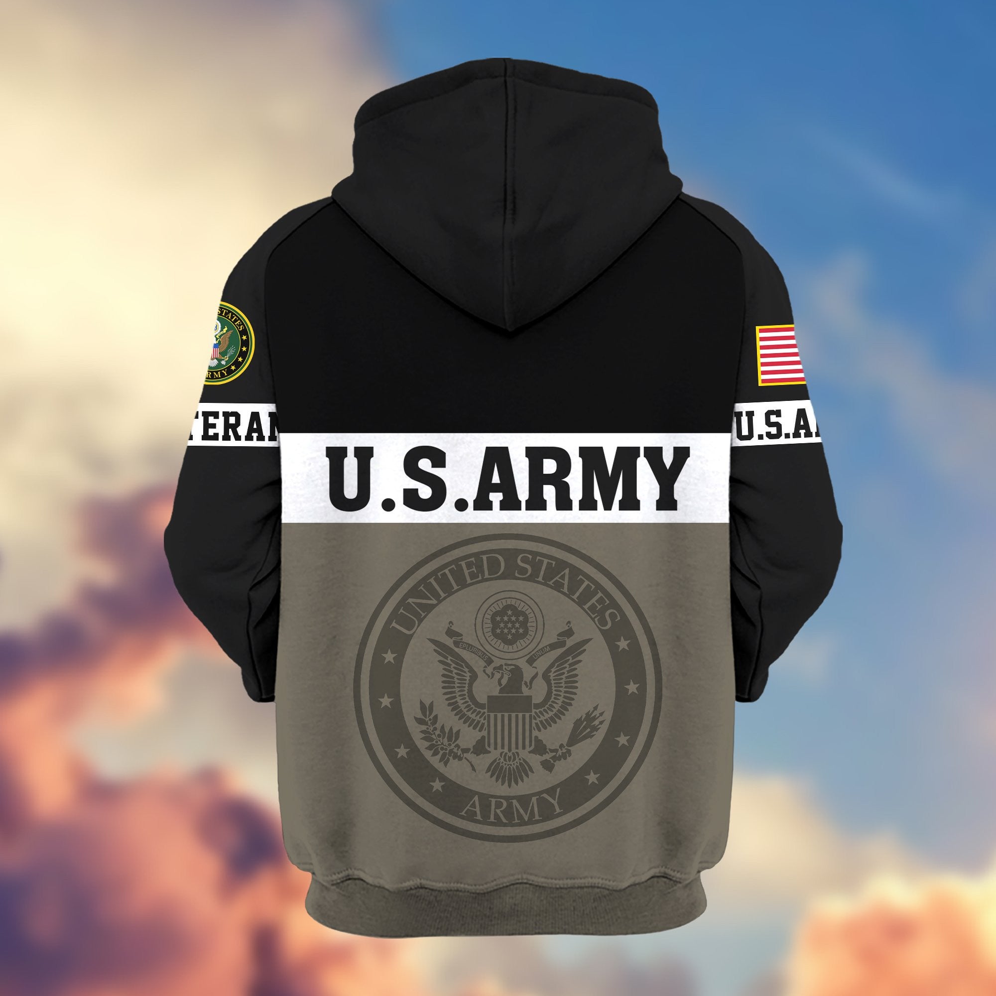 Premium US Army Veteran Zip Hoodie VPVC606101, Gifts For Army Veteran