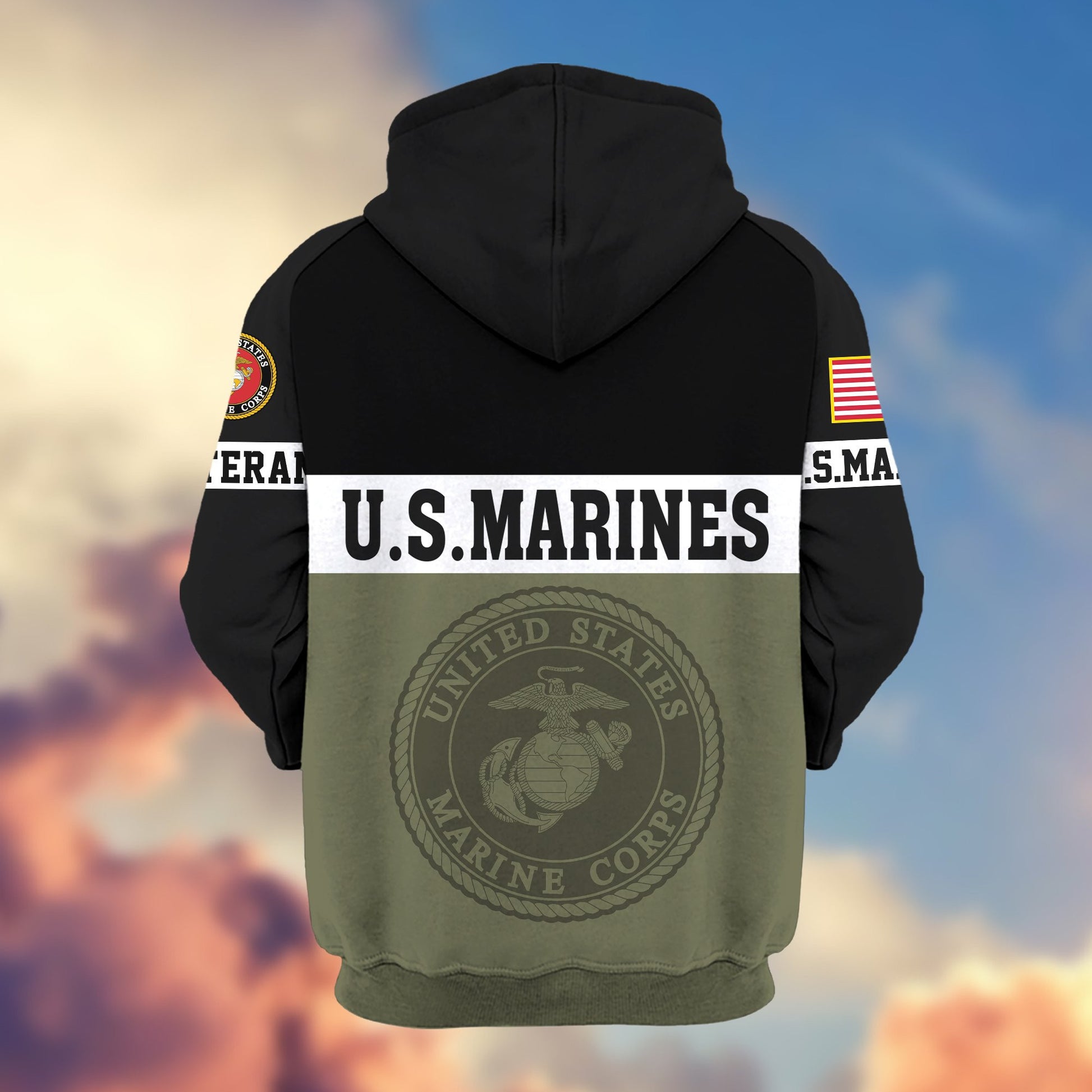 Premium USMC Veteran Zip Hoodie VPVC606103, Gifts For Marine Veteran