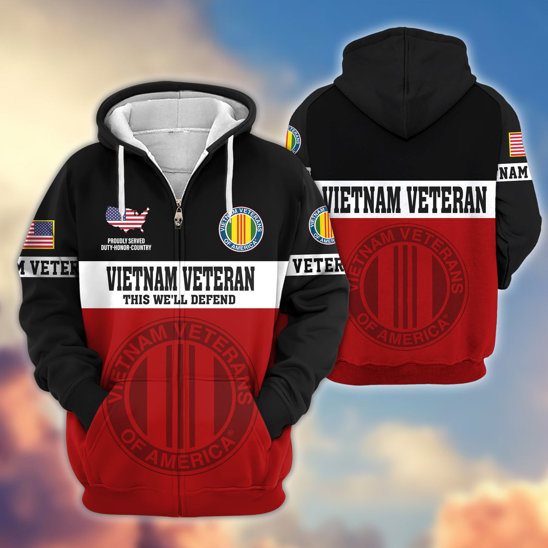 Premium Vietnam Veteran Zip Hoodie VPVC606106, Gifts For Vietnam Veteran