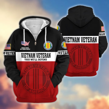 Premium Vietnam Veteran Zip Hoodie VPVC606106, Gifts For Vietnam Veteran