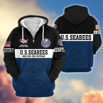 Premium US Seabees Zip Hoodie VPVC606109, Gifts For Seabees Veteran