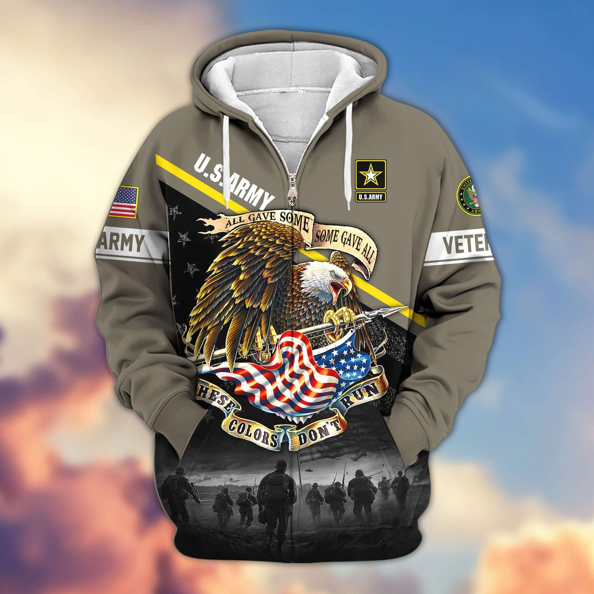 Premium US Veterans Zip Hoodie APHN281013, Gifts For US Veterans
