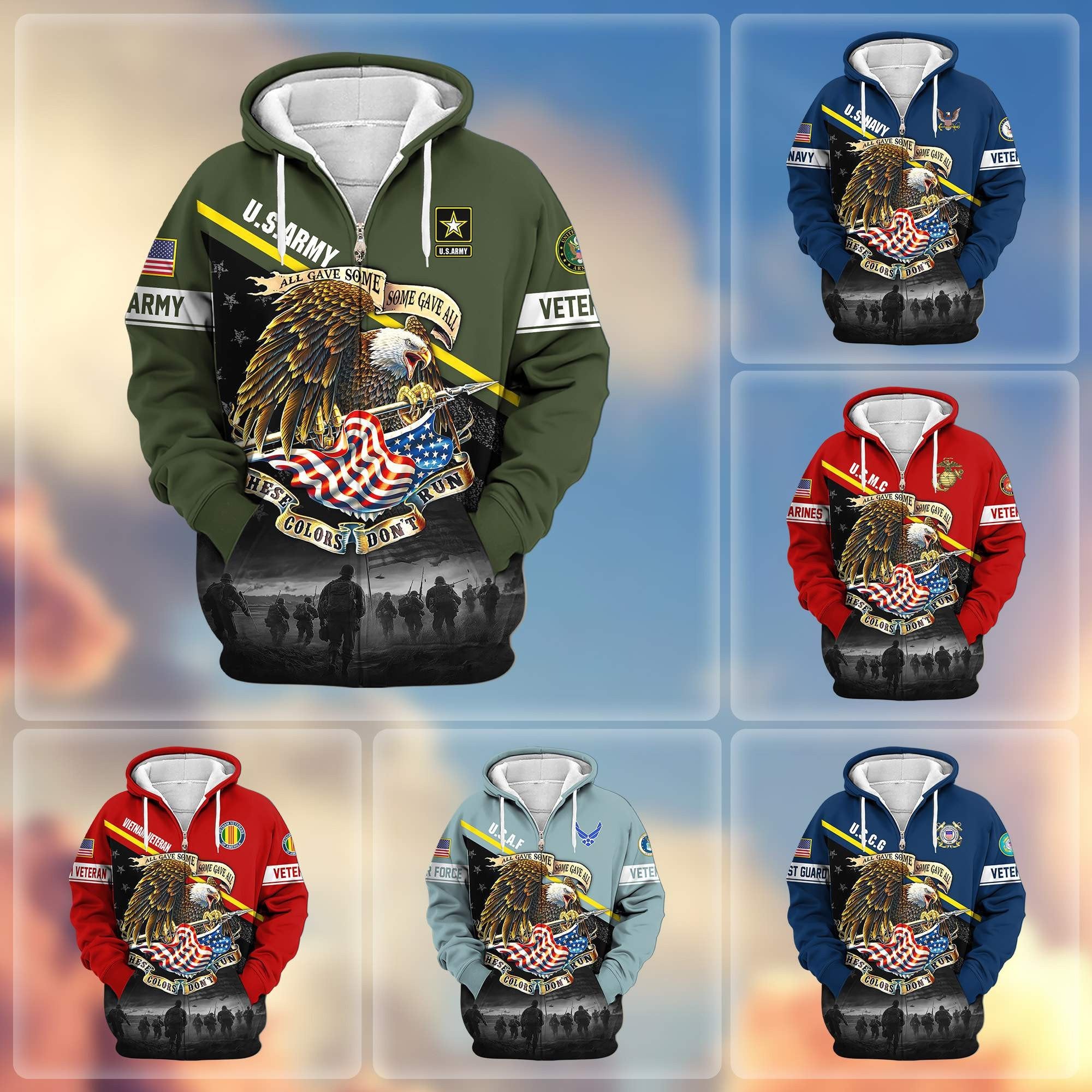 Premium US Veterans Zip Hoodie APHN281013, Gifts For US Veterans