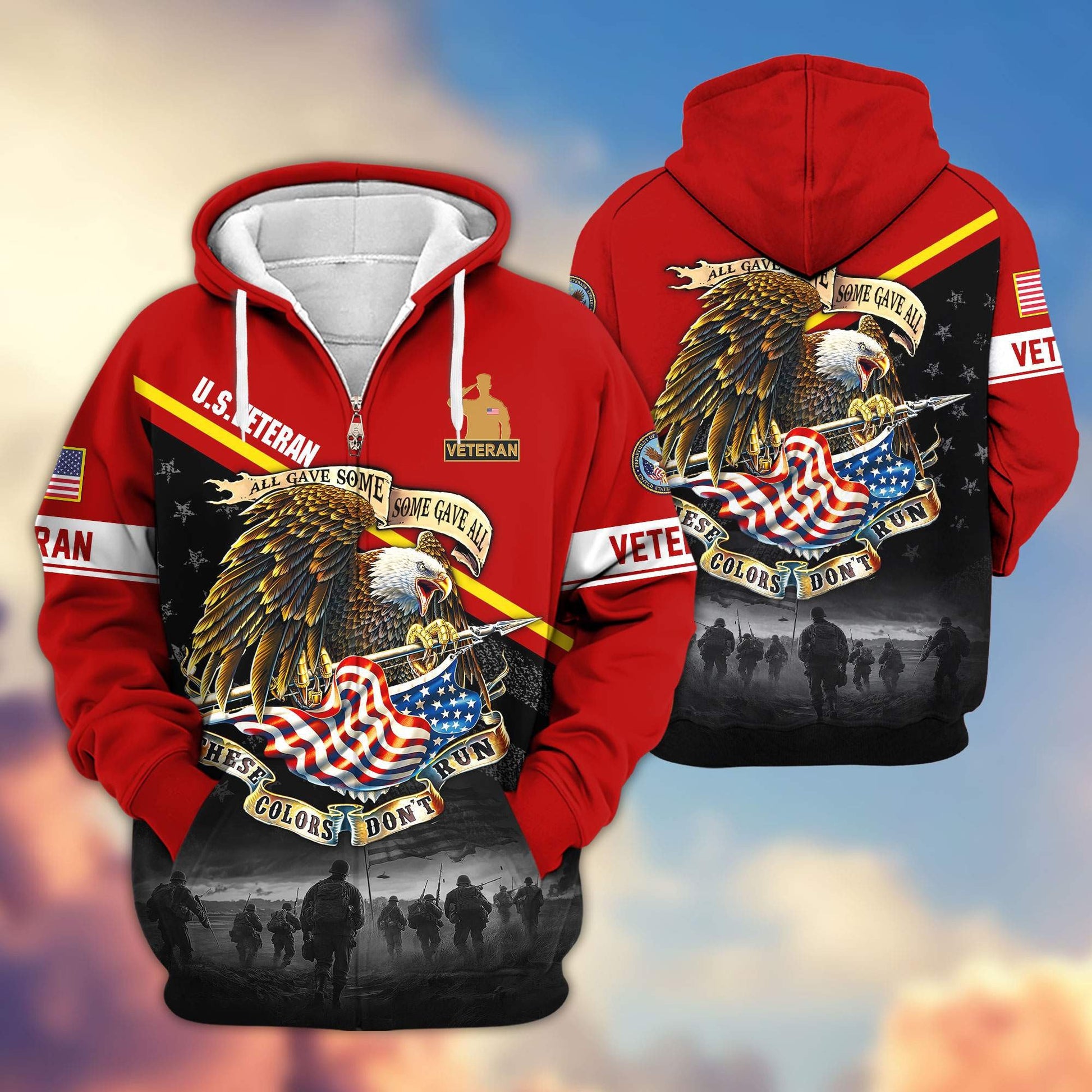 Premium US Veterans Zip Hoodie APHN281013, Gifts For US Veterans