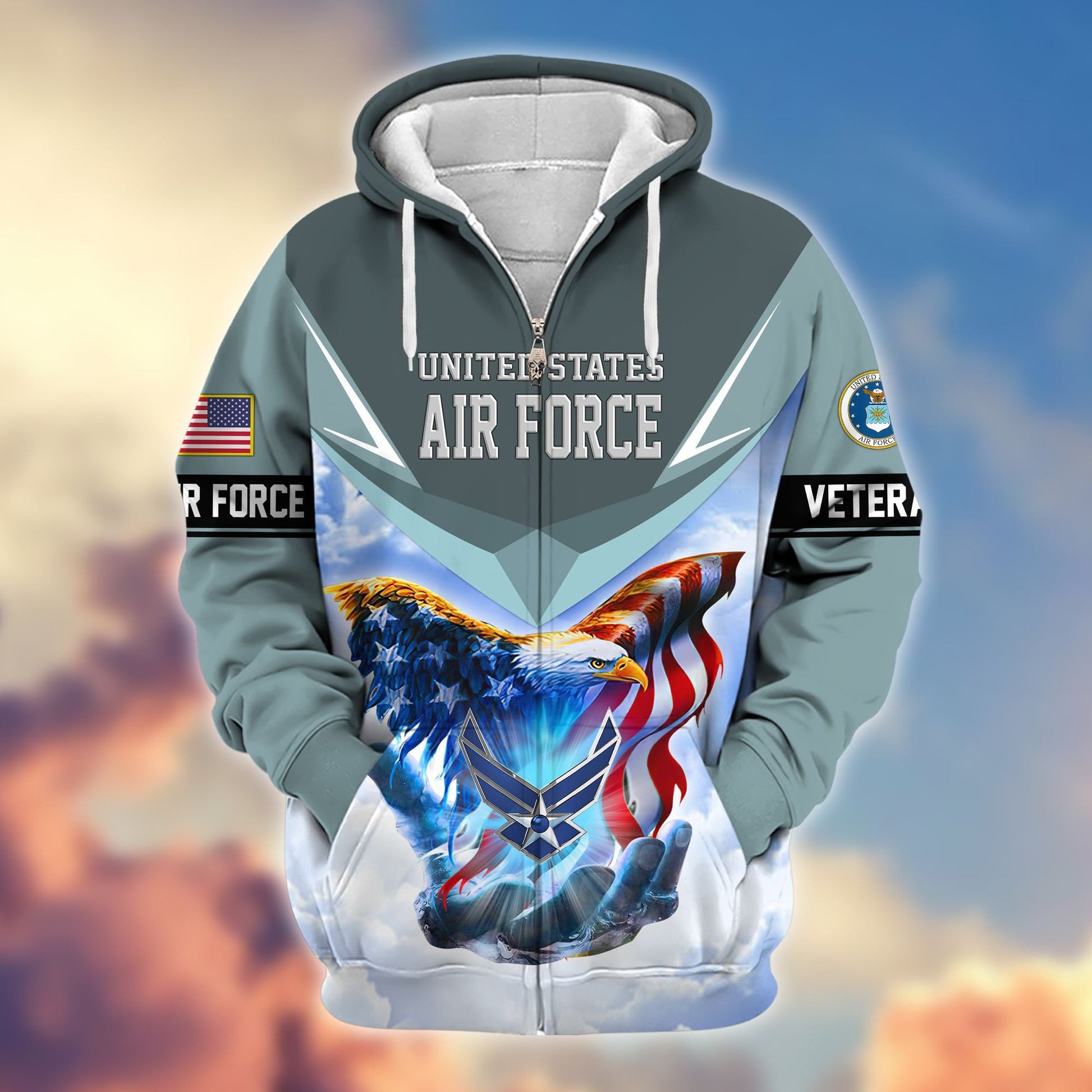 Premium US Veterans Zip Hoodie APHN011113, Gifts For US Veterans