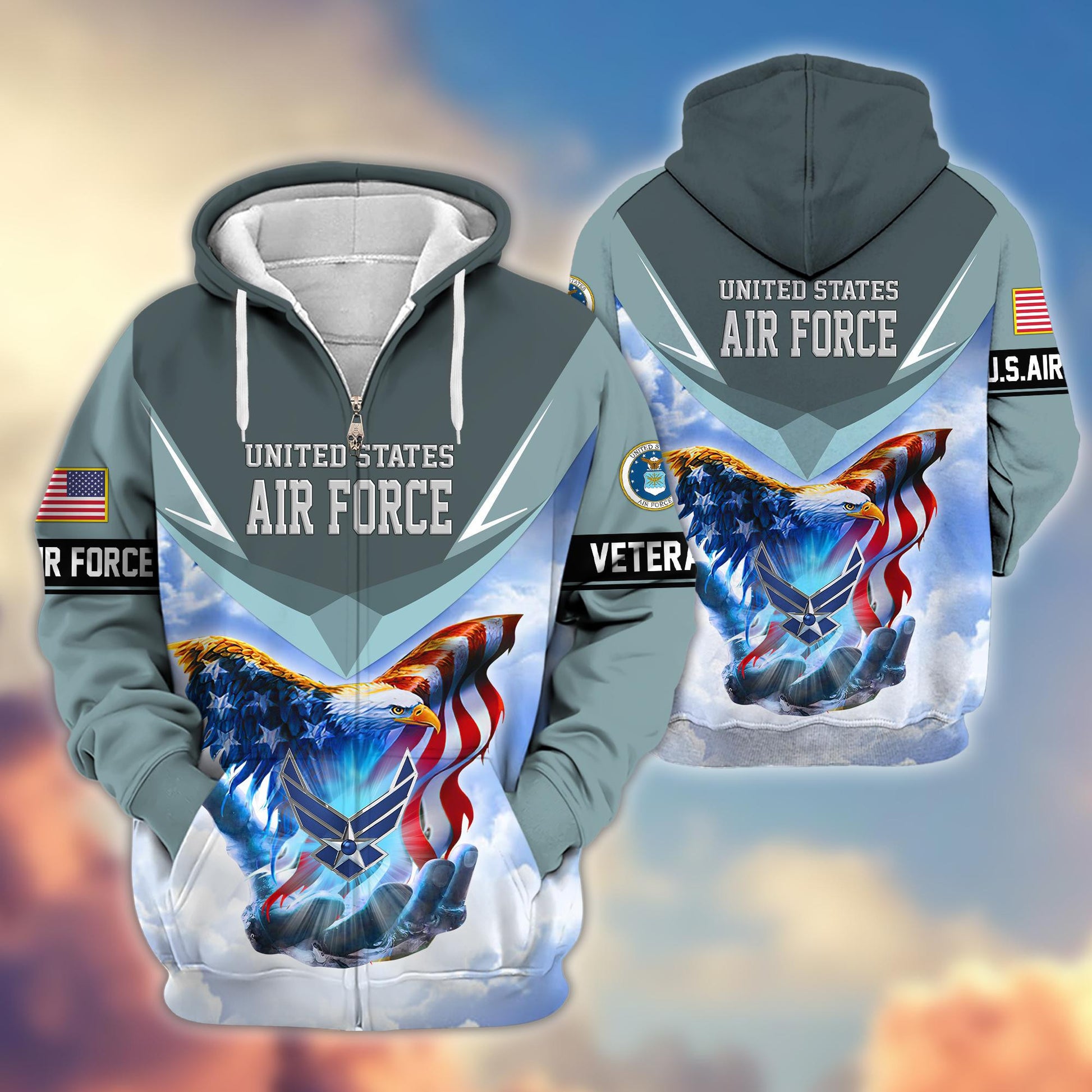 Premium US Veterans Zip Hoodie APHN011113, Gifts For US Veterans