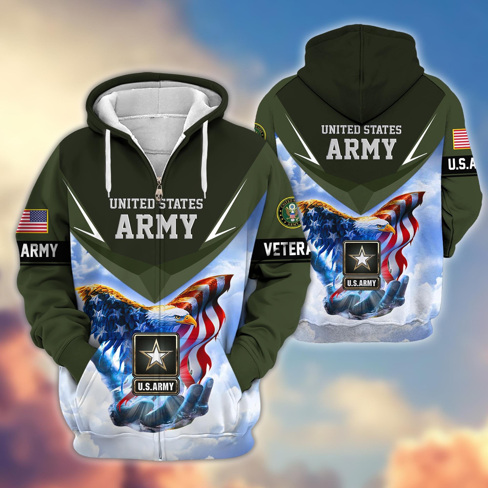 Premium US Veterans Zip Hoodie APHN011113, Gifts For US Veterans