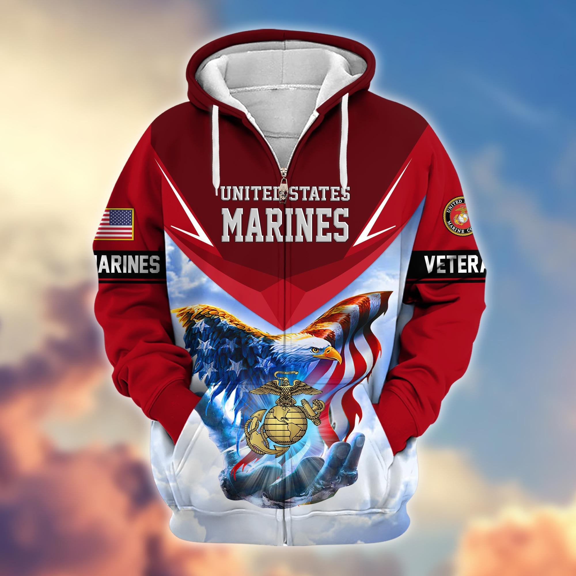 Premium US Veterans Zip Hoodie APHN011113, Gifts For US Veterans