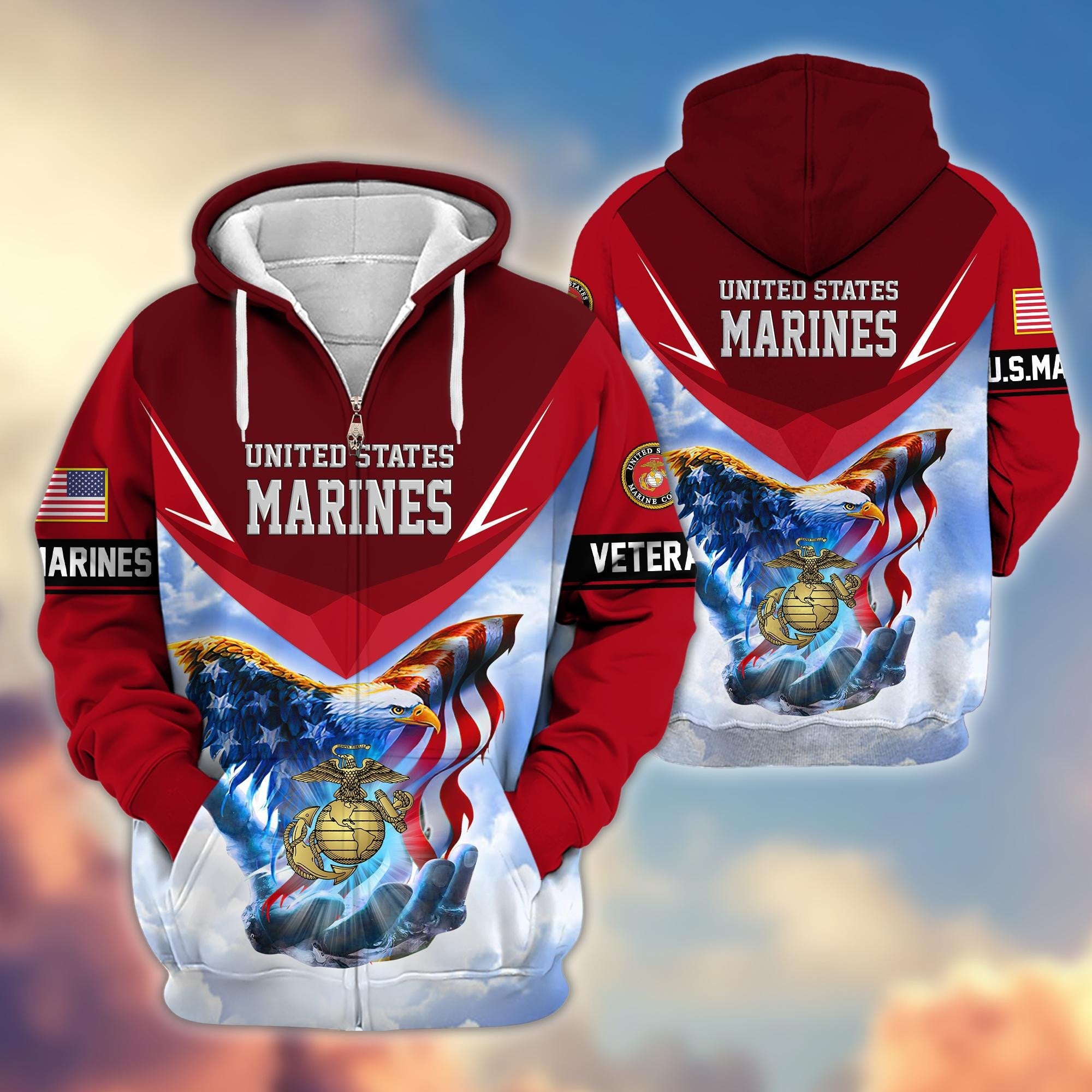 Premium US Veterans Zip Hoodie APHN011113, Gifts For US Veterans