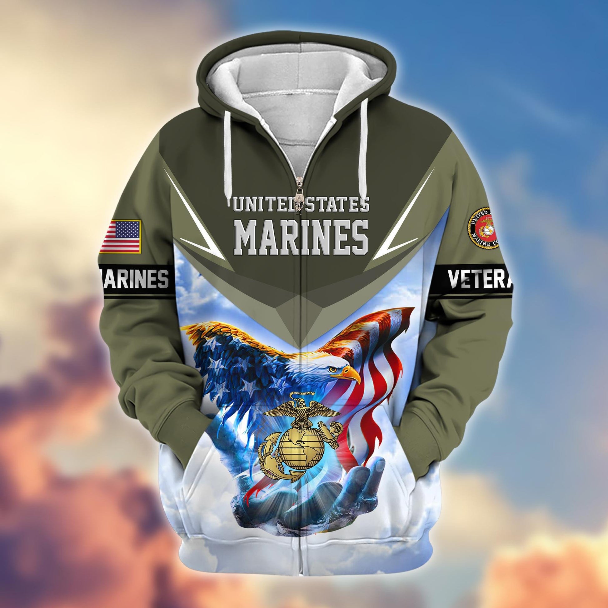 Premium US Veterans Zip Hoodie APHN011113, Gifts For US Veterans