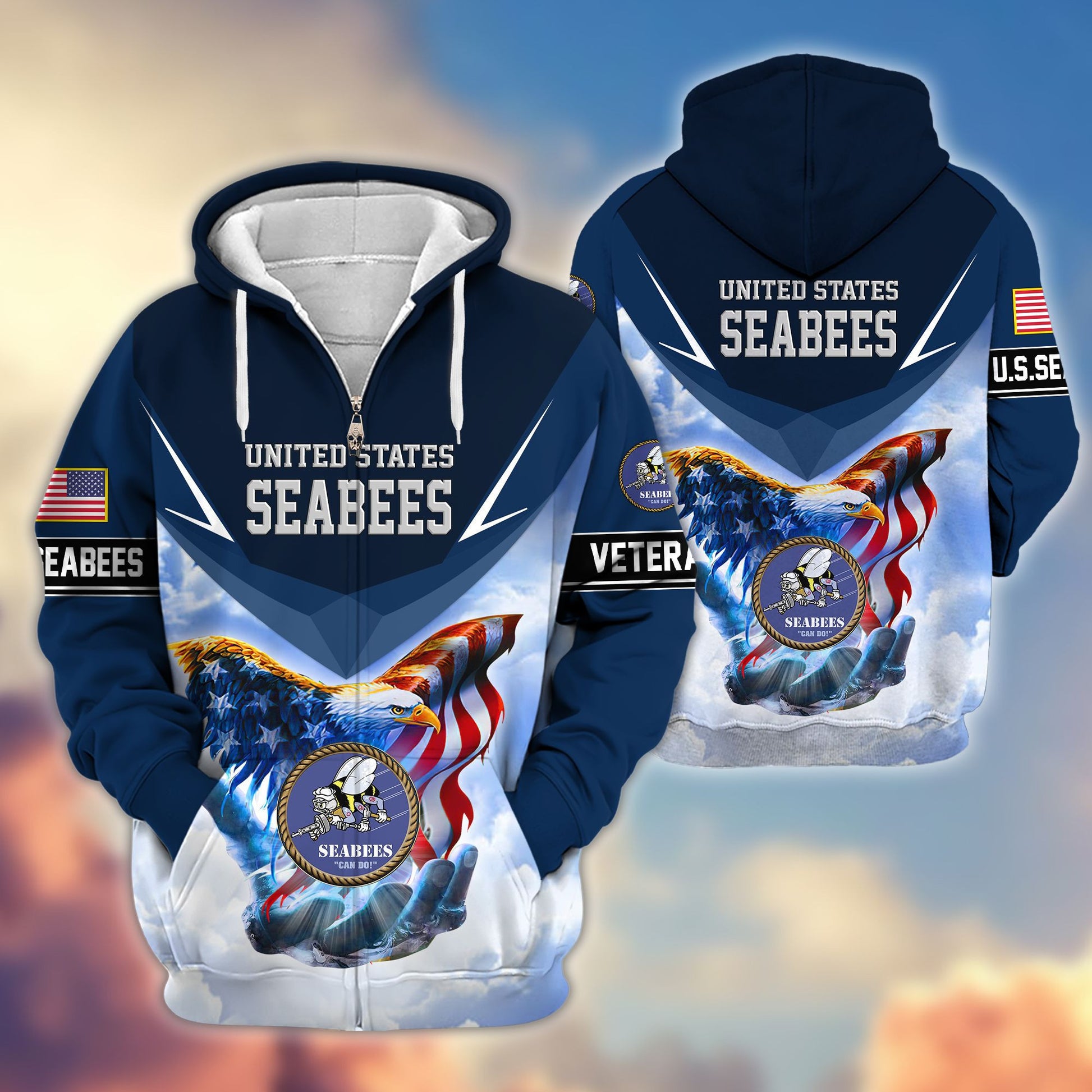 Premium US Veterans Zip Hoodie APHN011113, Gifts For US Veterans