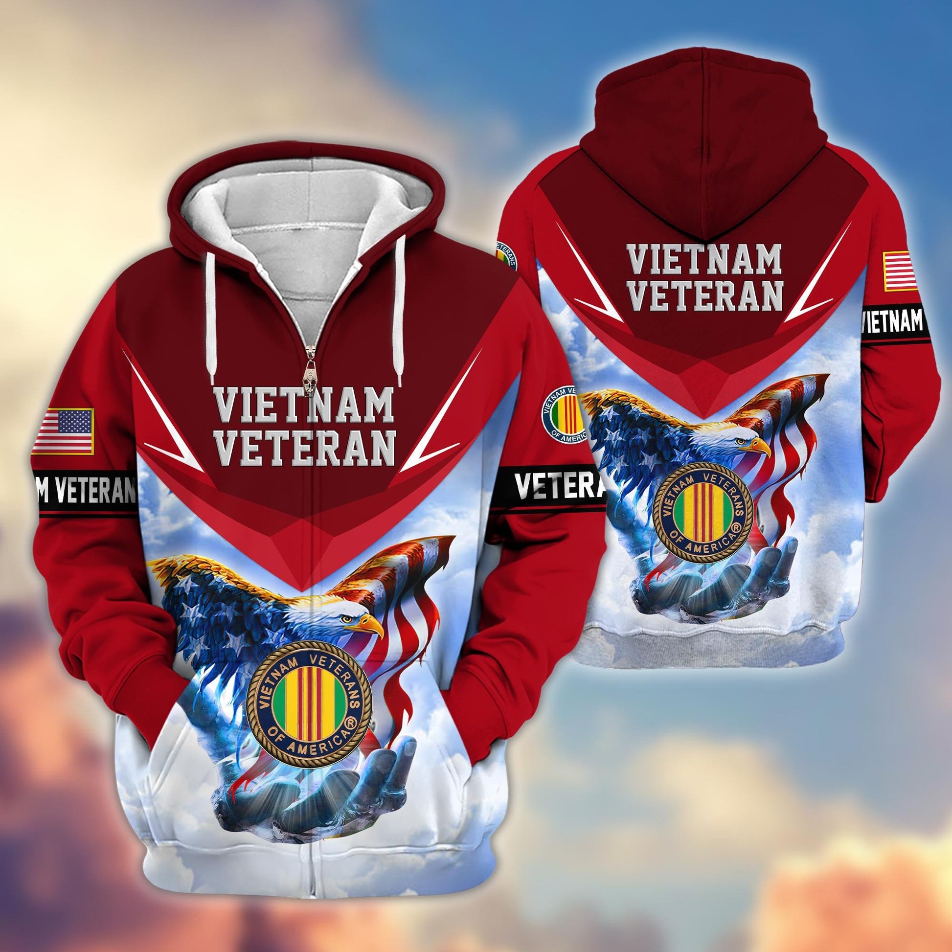 Premium US Veterans Zip Hoodie APHN011113, Gifts For US Veterans