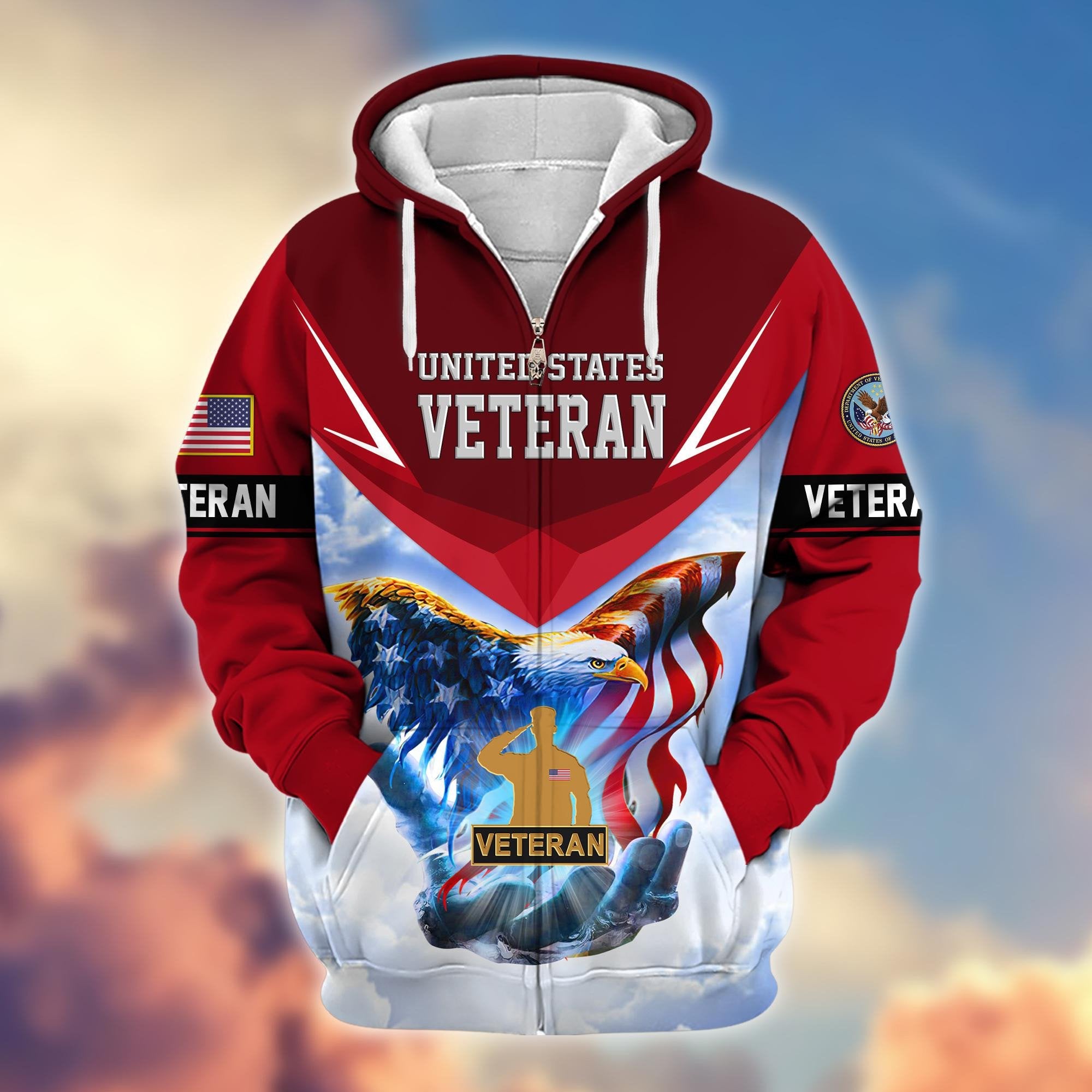 Premium US Veterans Zip Hoodie APHN011113, Gifts For US Veterans