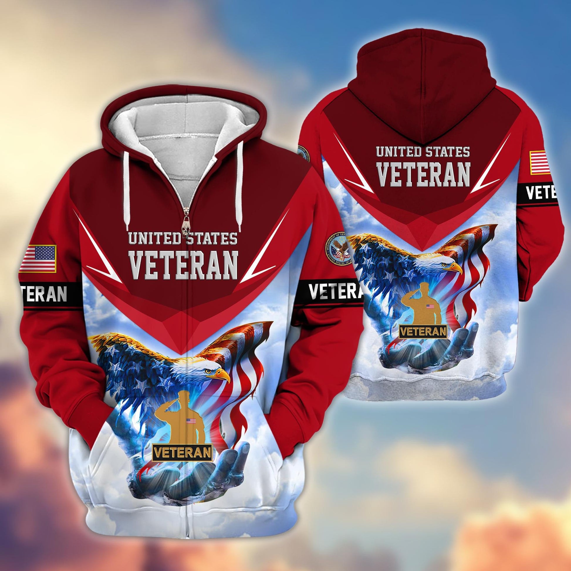 Premium US Veterans Zip Hoodie APHN011113, Gifts For US Veterans