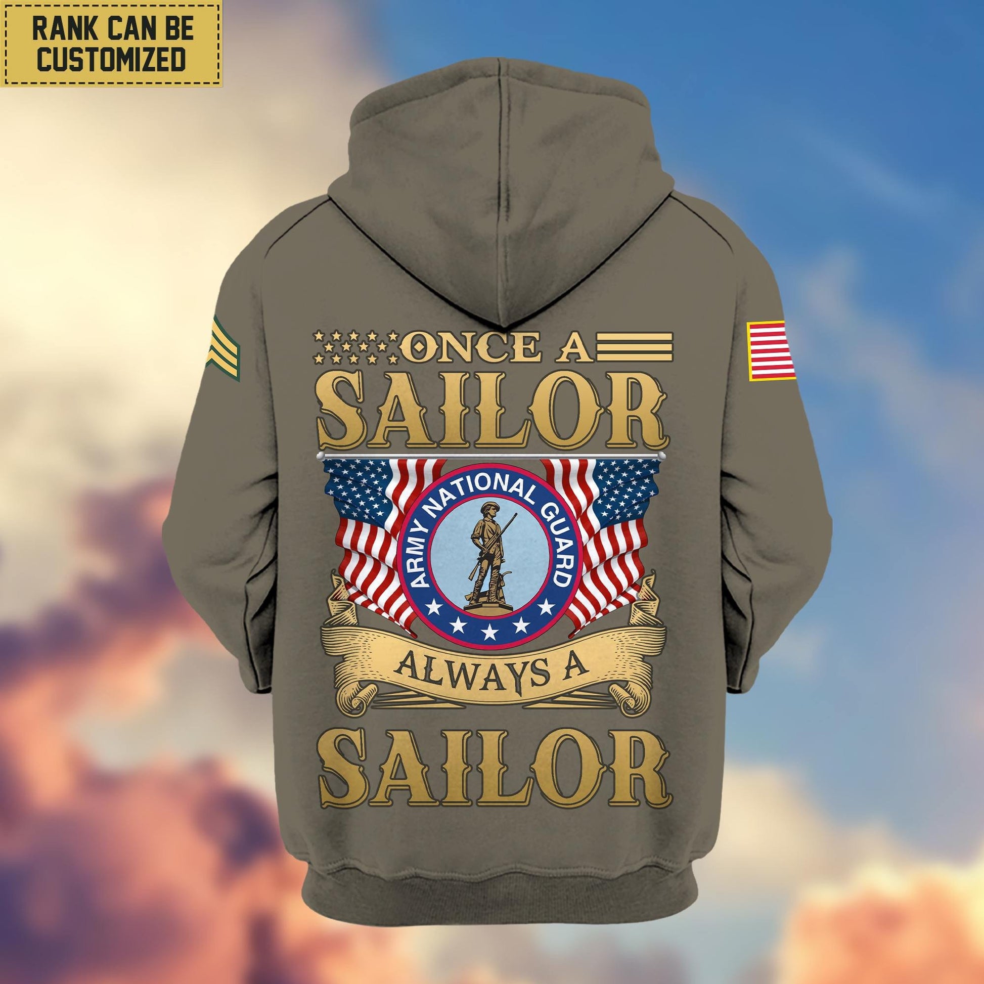 Premium Custom Name, Rank Army National Guard Veteran Zip Hoodie VPVC606208, Gifts For Army National Guard Veteran