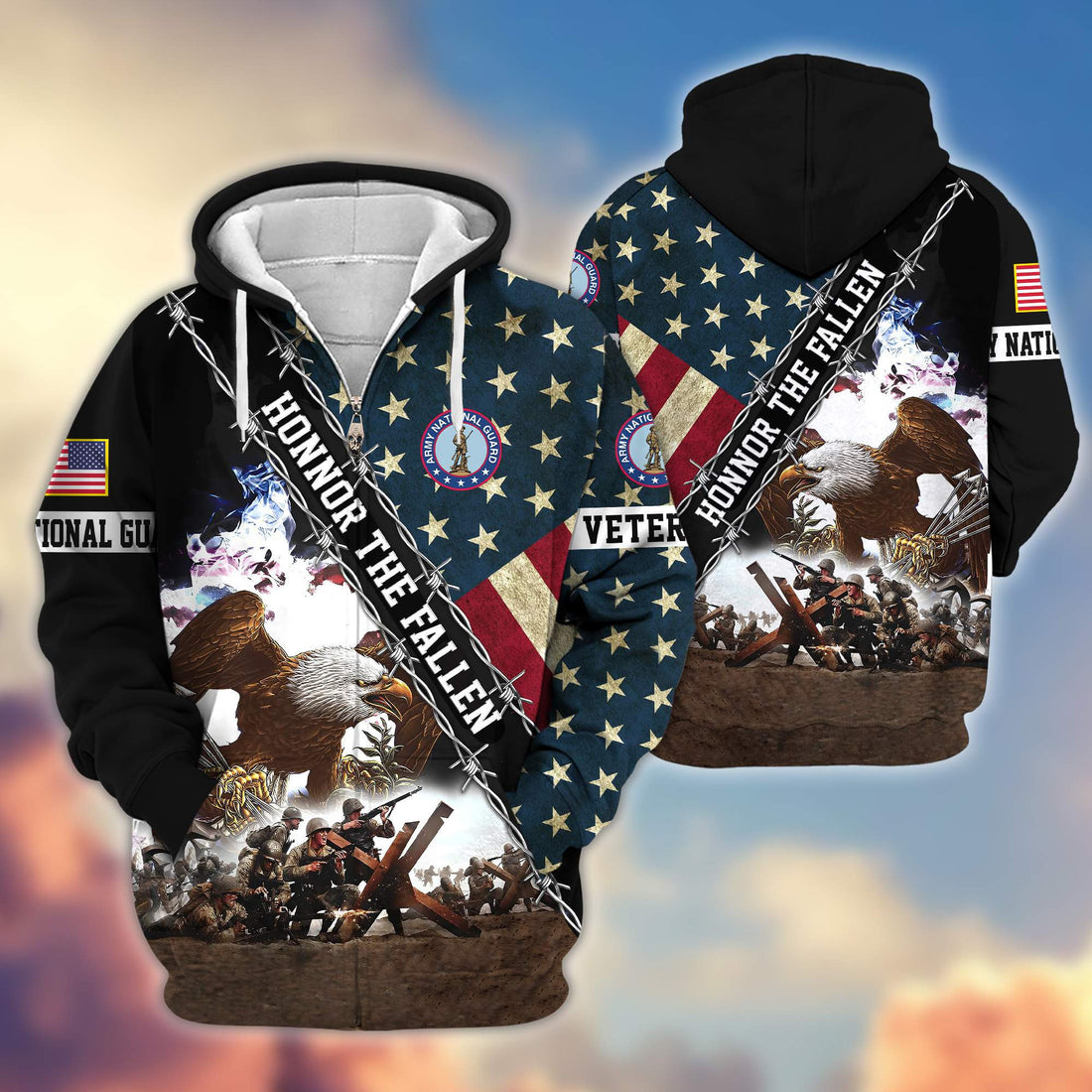 Premium Army National Guard Zip Hoodie VPVC606308, Gifts For Army National Guard Veteran