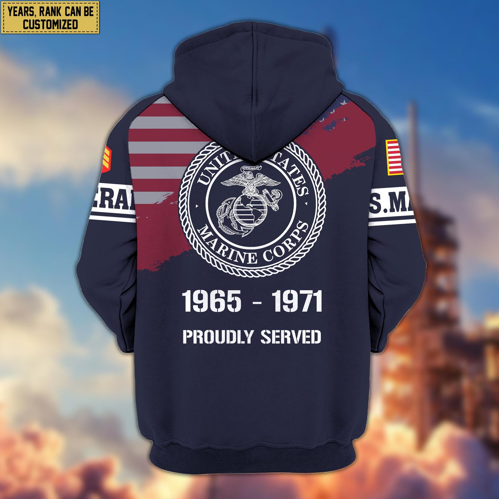 Premium Custom USMC Veteran Zip Hoodie VPVC606703, Gifts For Marine Veteran