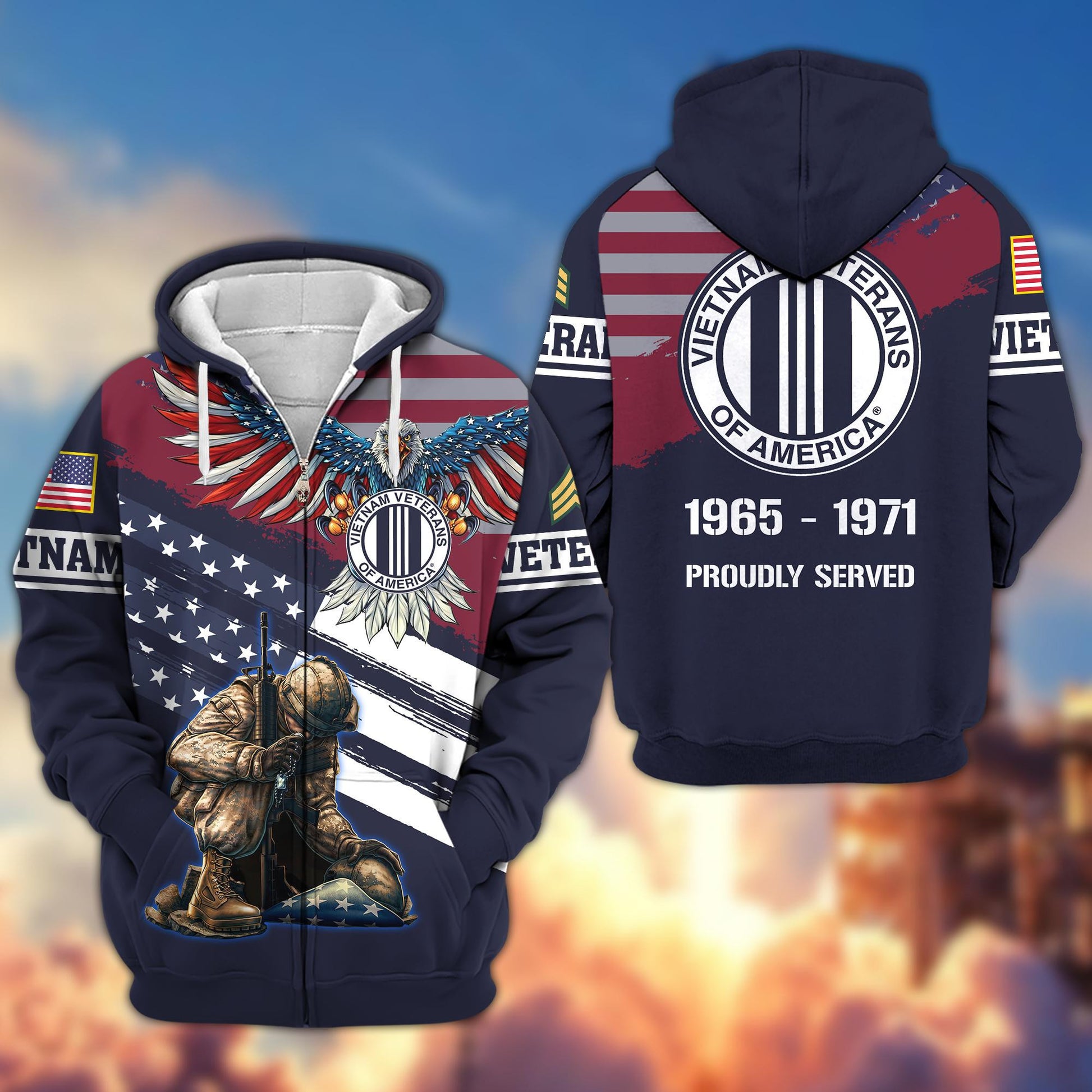 Premium Custom Vietnam Veteran Zip Hoodie VPVC606706, Gifts For Vietnam Veteran