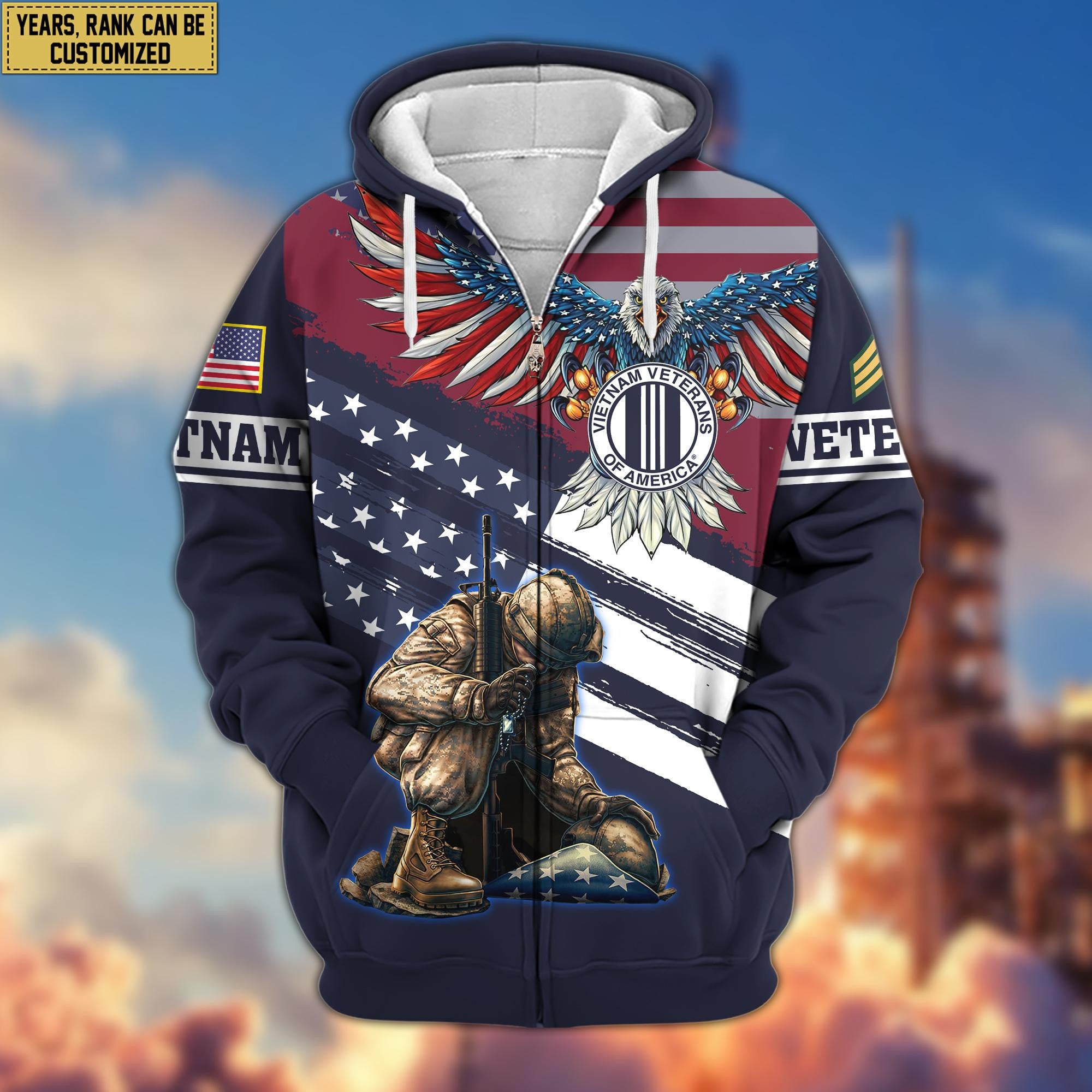 Premium Custom Vietnam Veteran Zip Hoodie VPVC606706, Gifts For Vietnam Veteran
