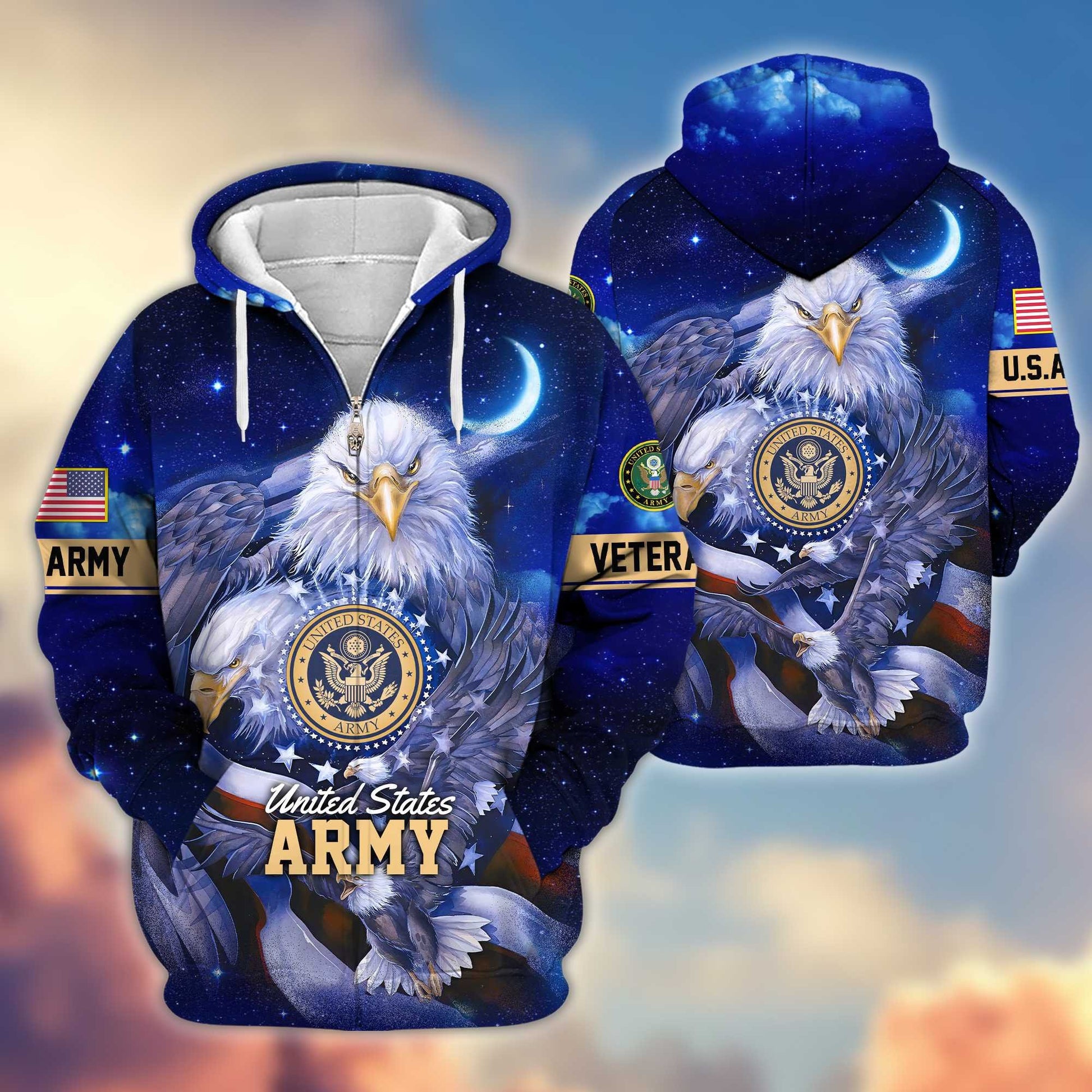 Premium US Veterans Zip Hoodie APHN041112, Gifts For US Veterans