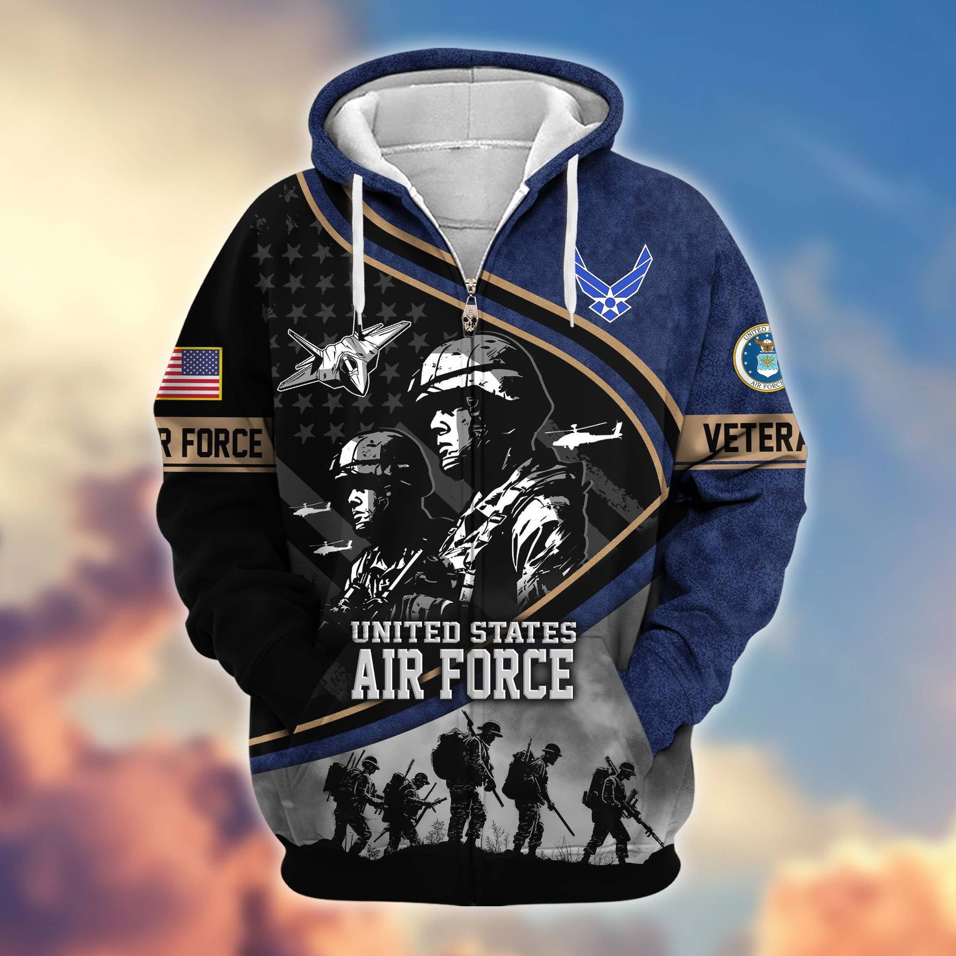 Premium Honoring All Who Served US Veterans Zip Hoodie APHN051112, Gifts For US Veterans