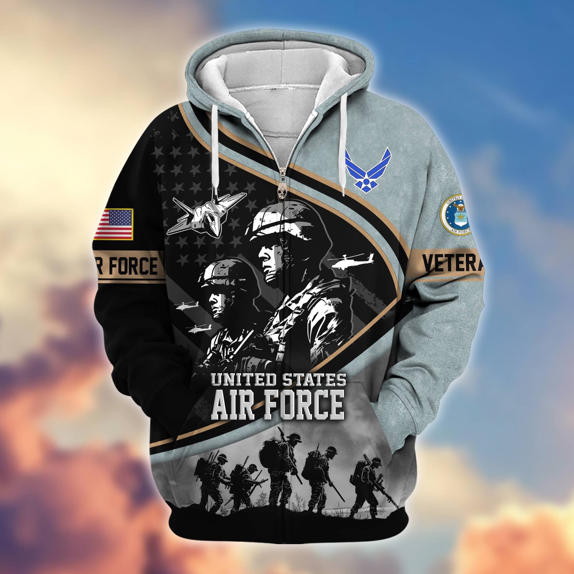 Premium Honoring All Who Served US Veterans Zip Hoodie APHN051112, Gifts For US Veterans