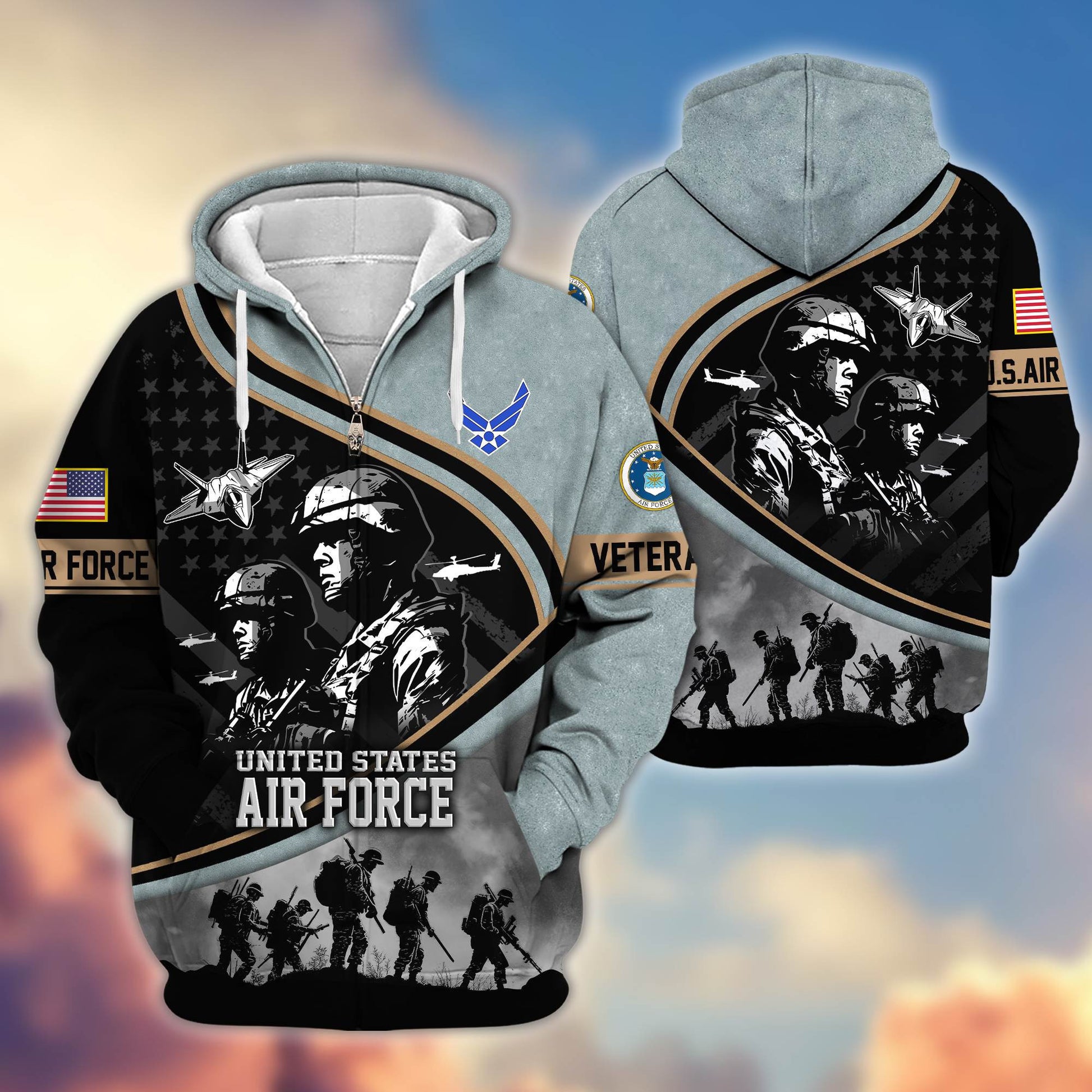 Premium Honoring All Who Served US Veterans Zip Hoodie APHN051112, Gifts For US Veterans