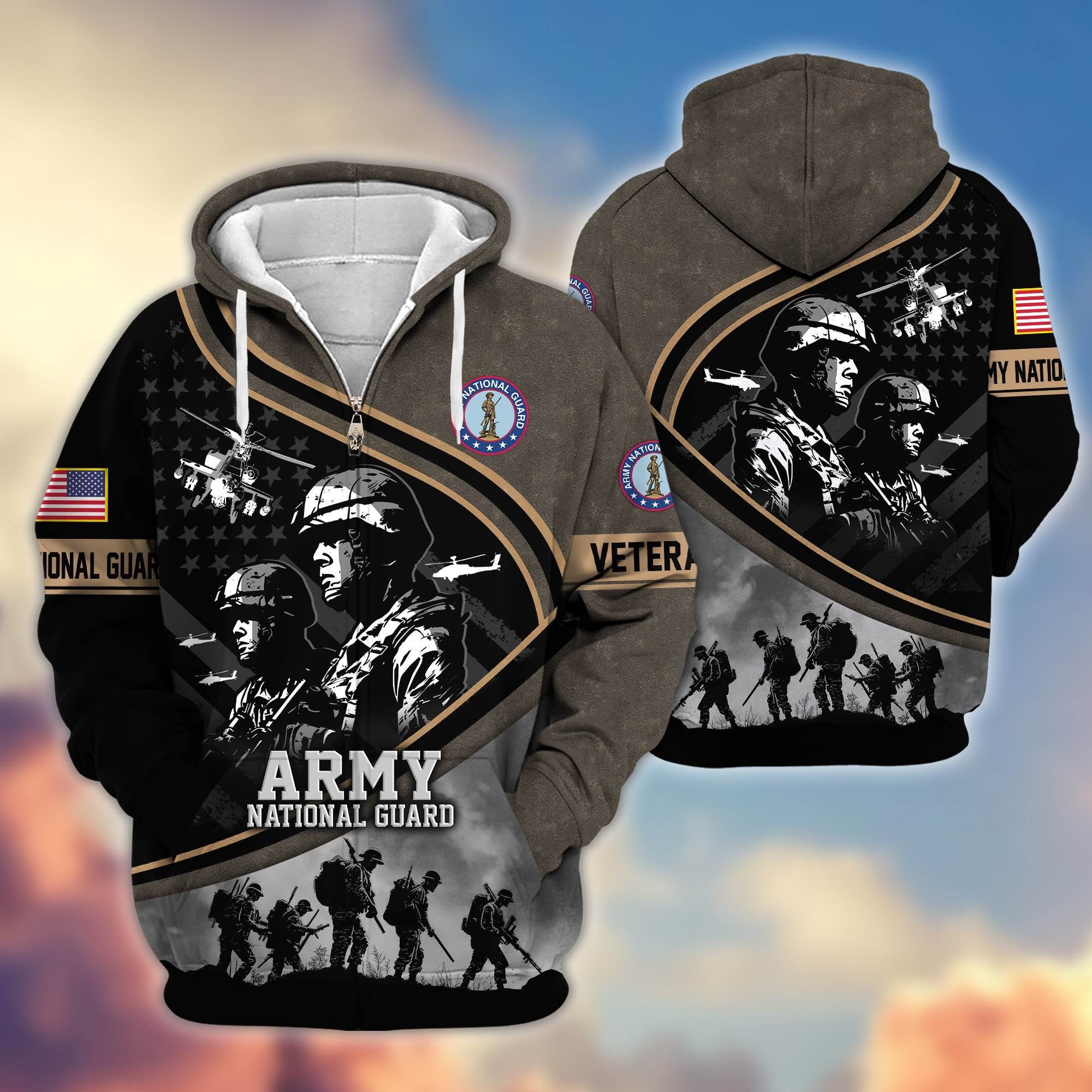 Premium Honoring All Who Served US Veterans Zip Hoodie APHN051112, Gifts For US Veterans