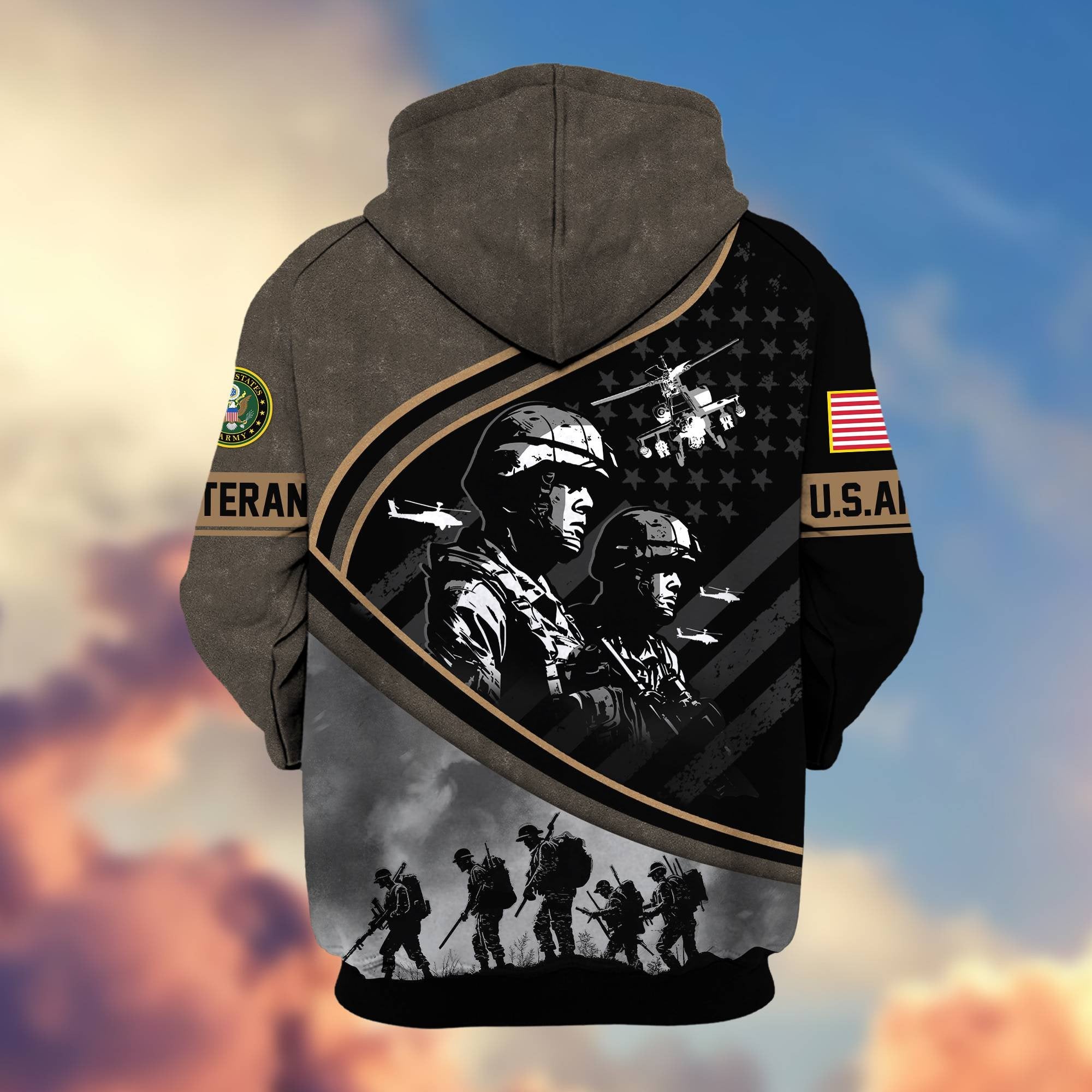 Premium Honoring All Who Served US Veterans Zip Hoodie APHN051112, Gifts For US Veterans