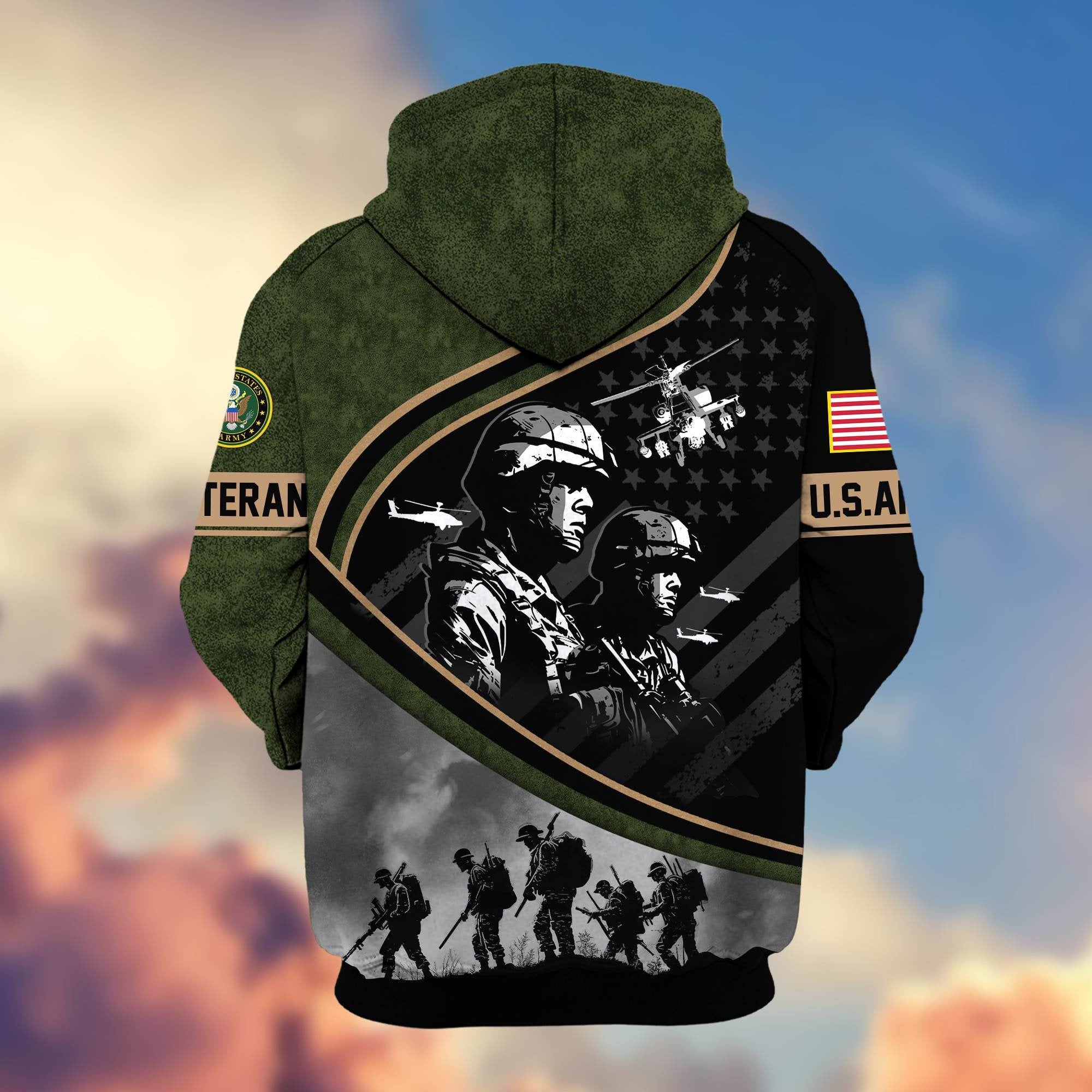 Premium Honoring All Who Served US Veterans Zip Hoodie APHN051112, Gifts For US Veterans