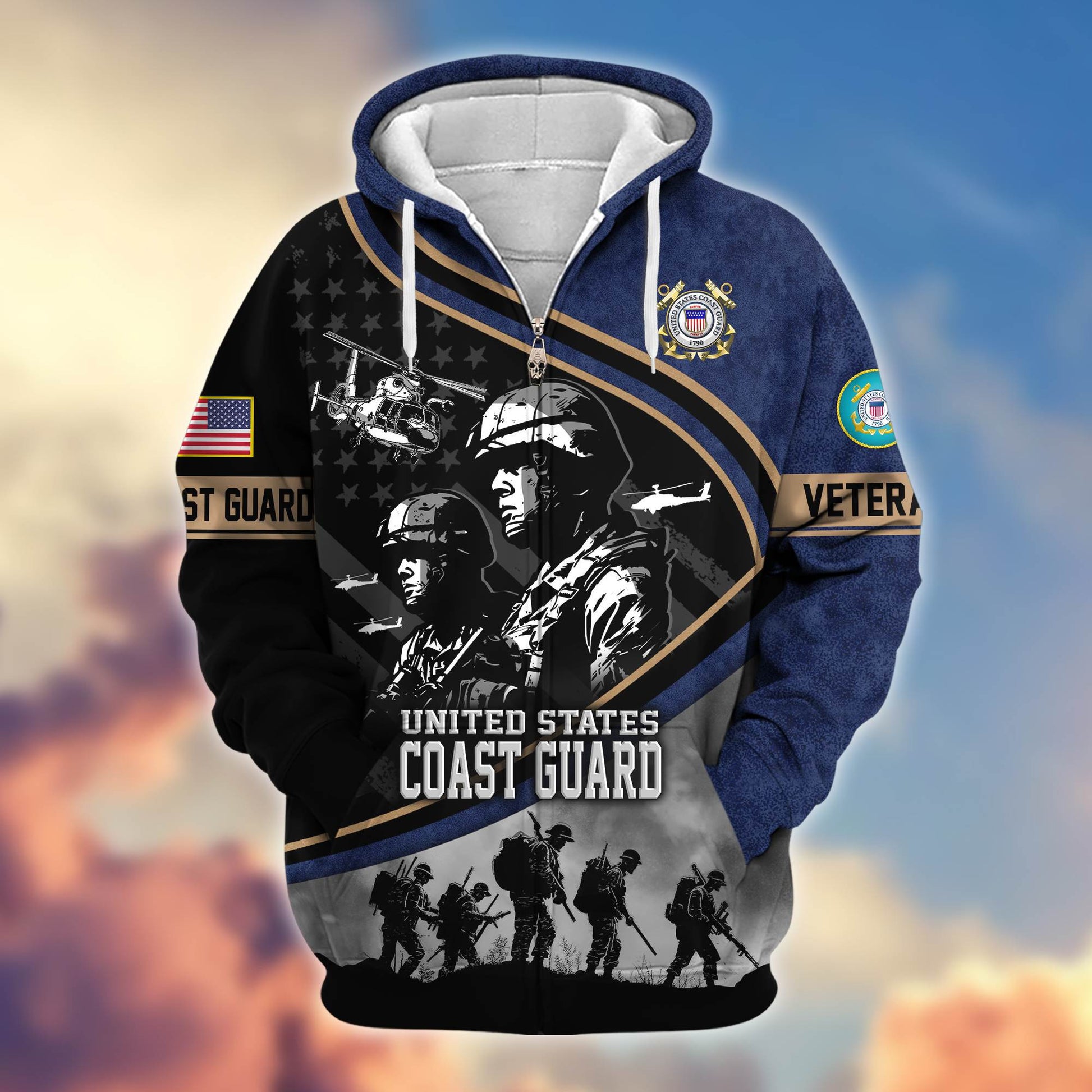 Premium Honoring All Who Served US Veterans Zip Hoodie APHN051112, Gifts For US Veterans