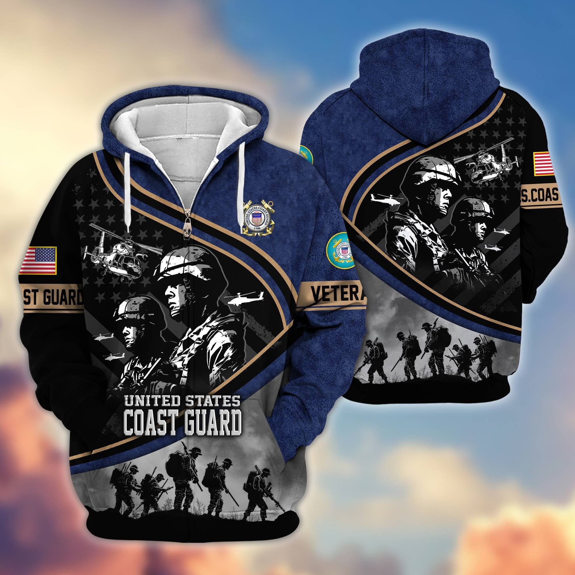 Premium Honoring All Who Served US Veterans Zip Hoodie APHN051112, Gifts For US Veterans