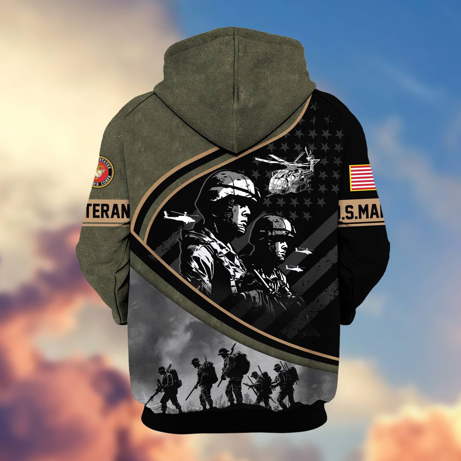 Premium Honoring All Who Served US Veterans Zip Hoodie APHN051112, Gifts For US Veterans