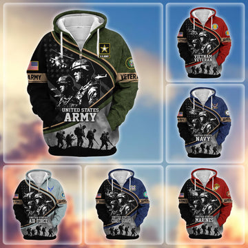 Premium Honoring All Who Served US Veterans Zip Hoodie APHN051112, Gifts For US Veterans
