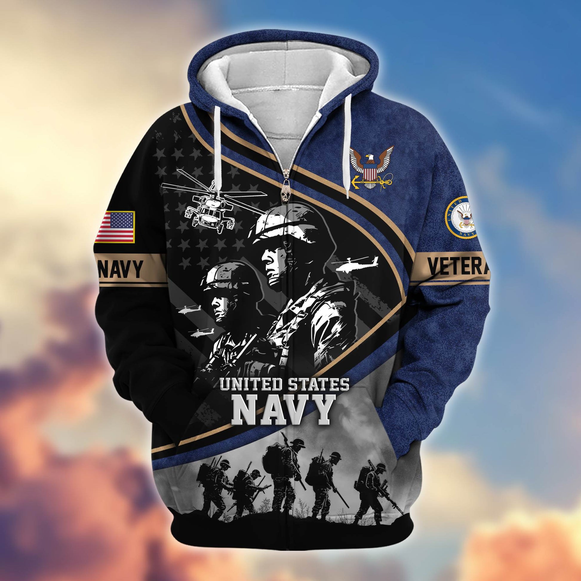 Premium Honoring All Who Served US Veterans Zip Hoodie APHN051112, Gifts For US Veterans