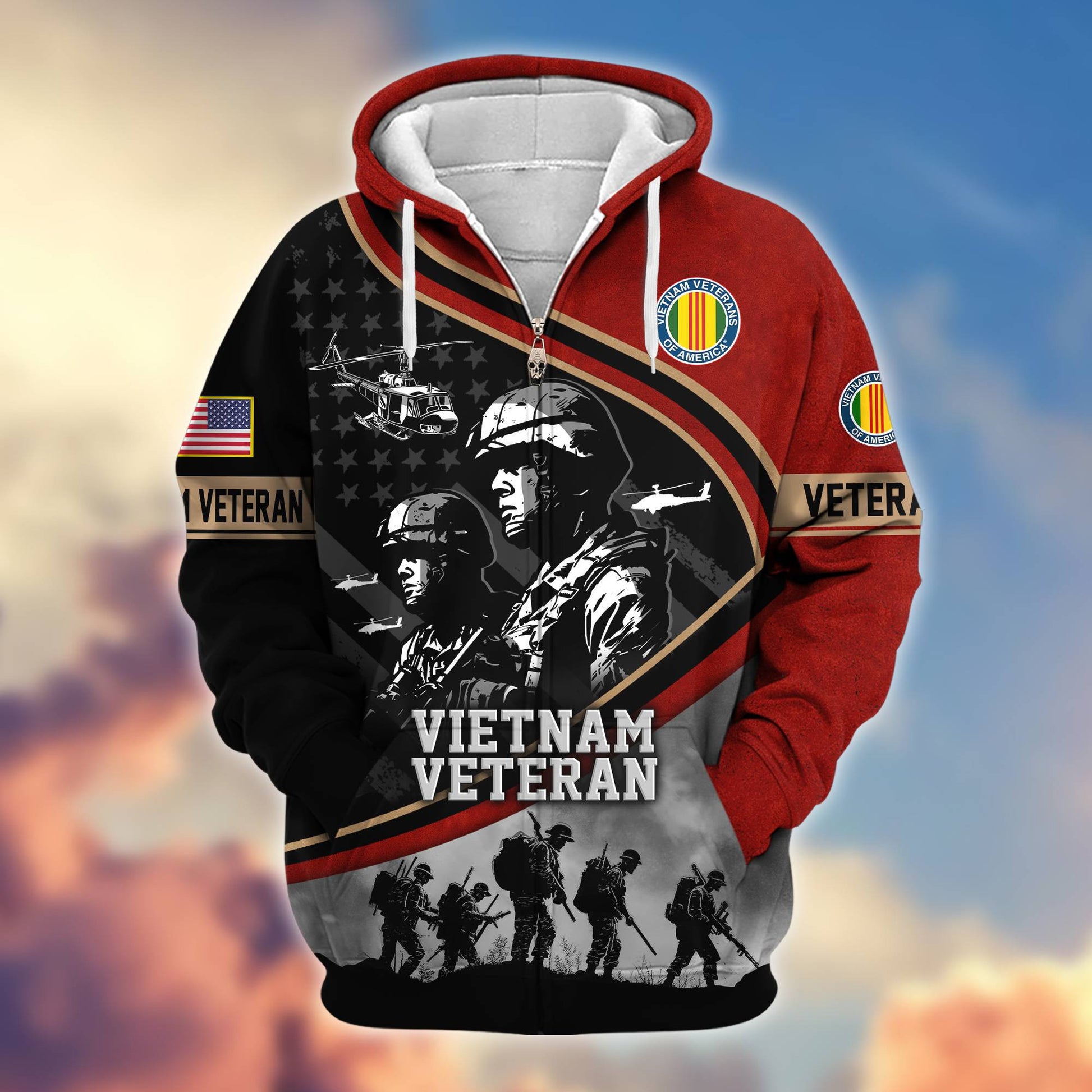 Premium Honoring All Who Served US Veterans Zip Hoodie APHN051112, Gifts For US Veterans