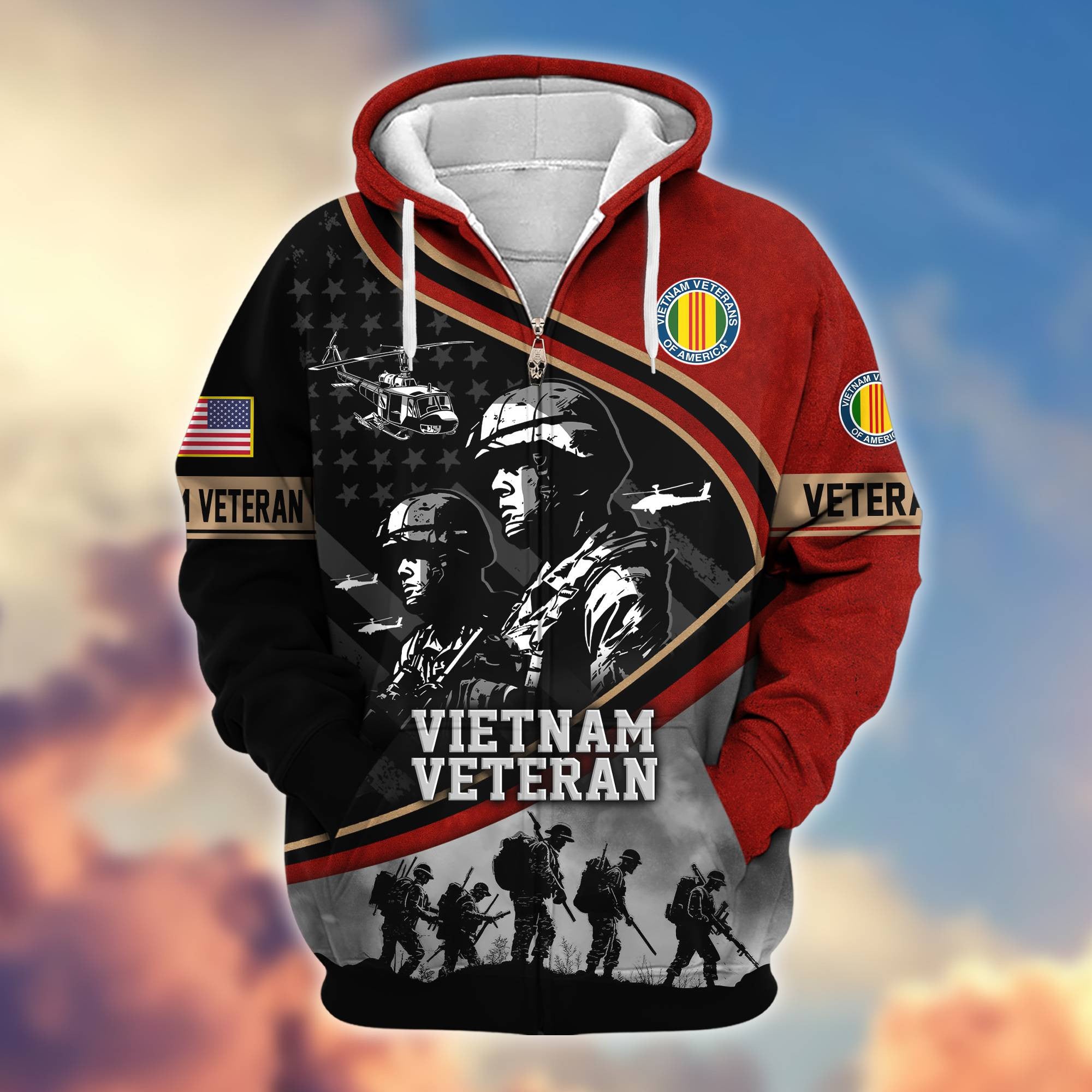 Premium Honoring All Who Served US Veterans Zip Hoodie APHN051112, Gifts For US Veterans