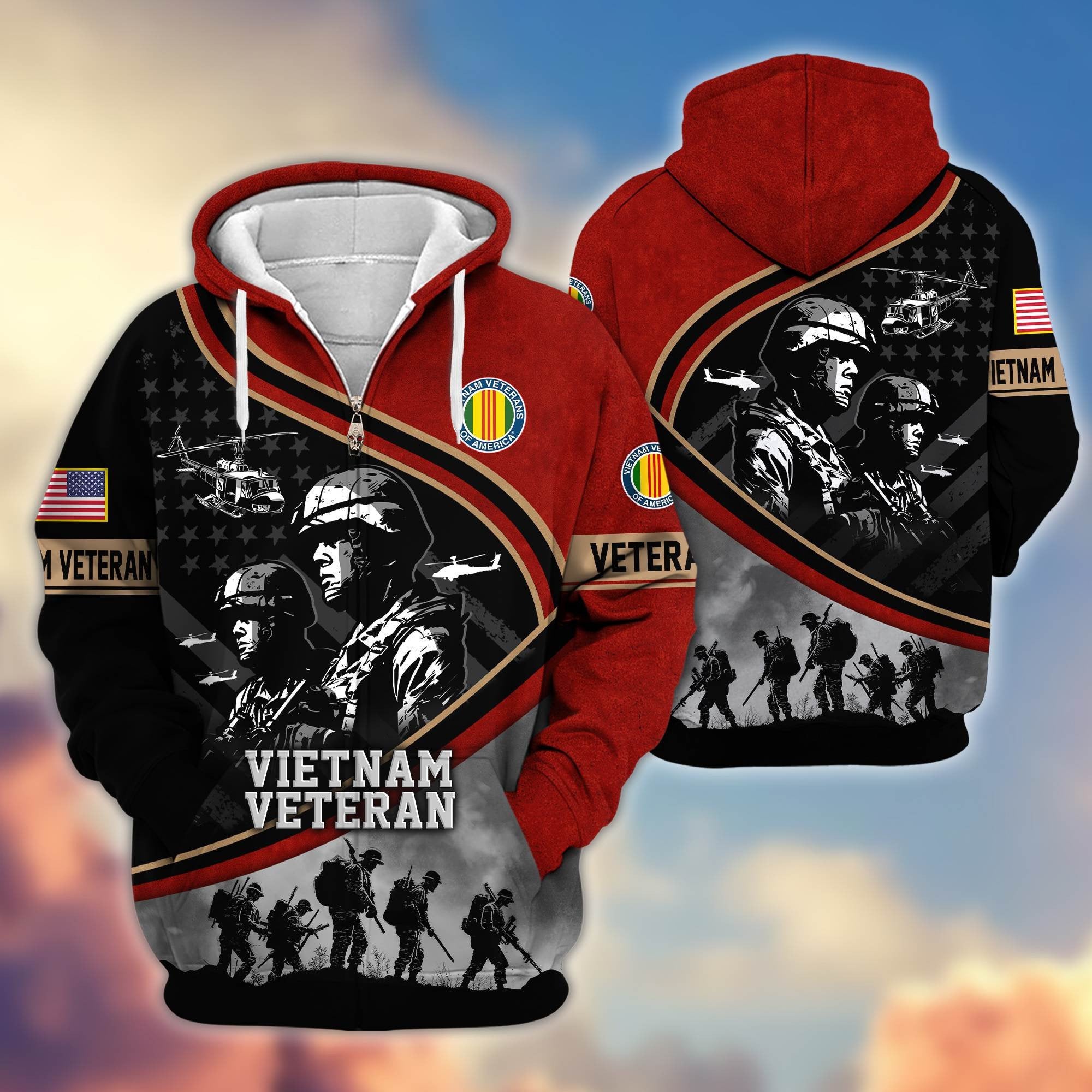 Premium Honoring All Who Served US Veterans Zip Hoodie APHN051112, Gifts For US Veterans