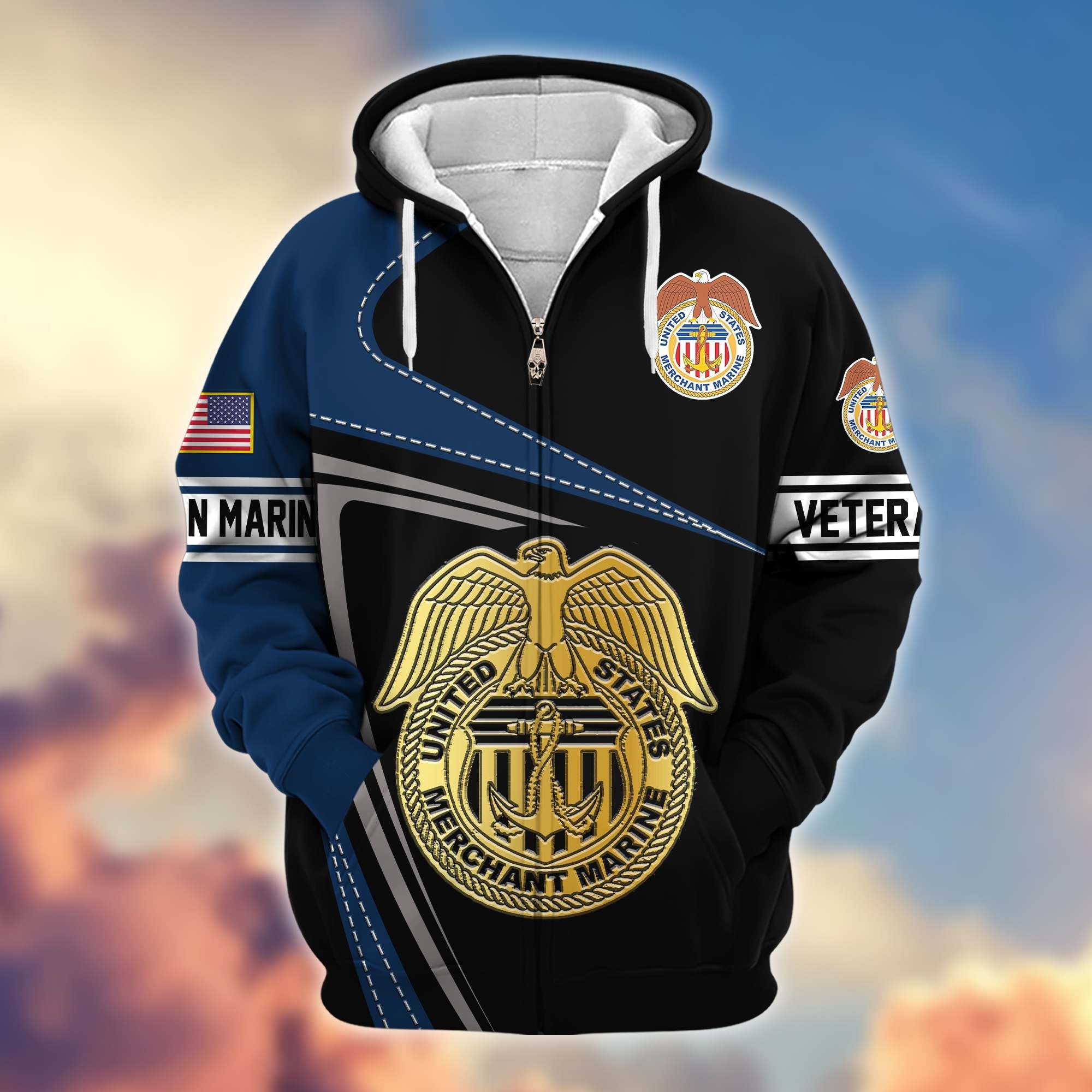 Premium United States Merchant Marine Zip Hoodie BPVC061112
