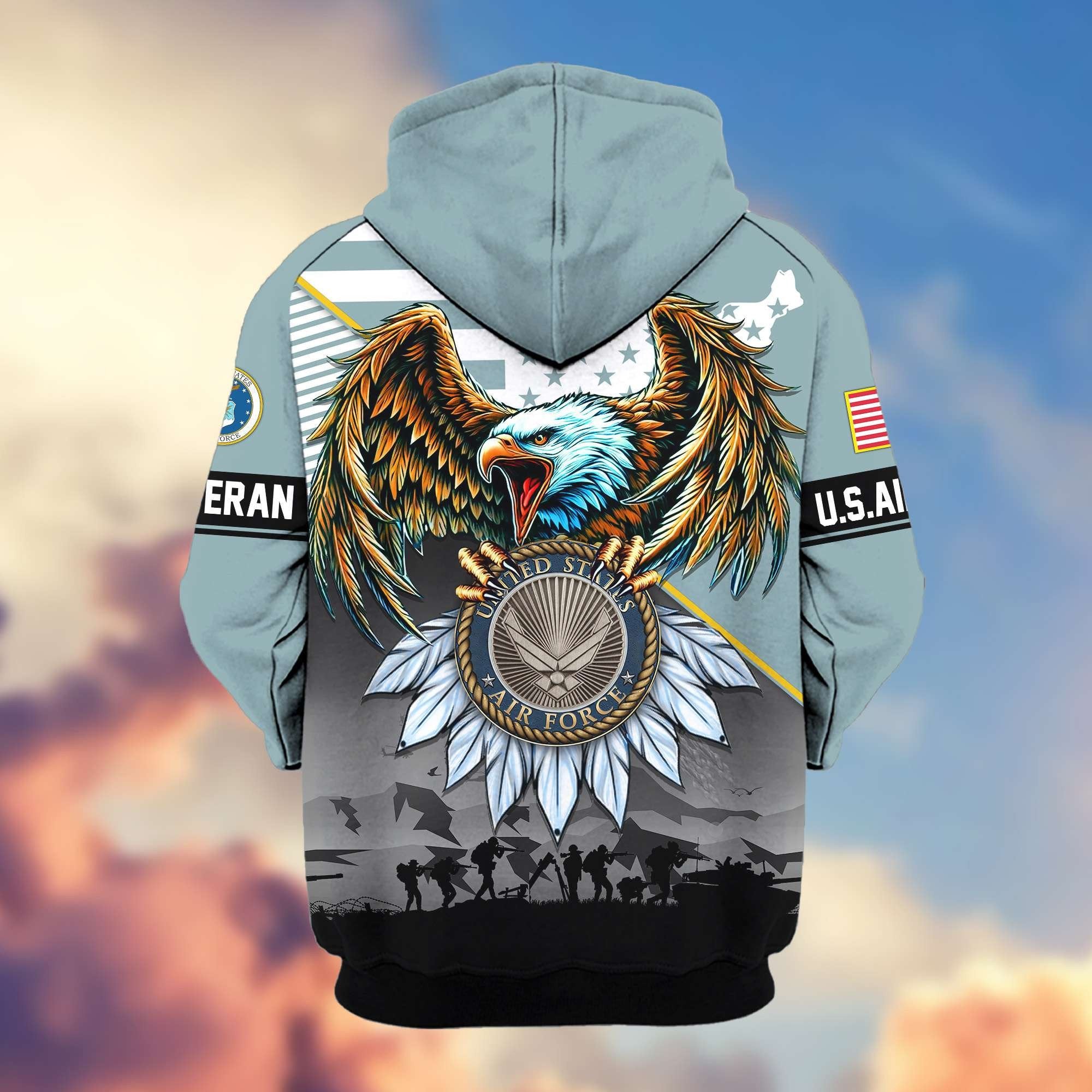 Premium Proudly Served US Veterans Zip Hoodie APHN011112, Gifts For US Veterans