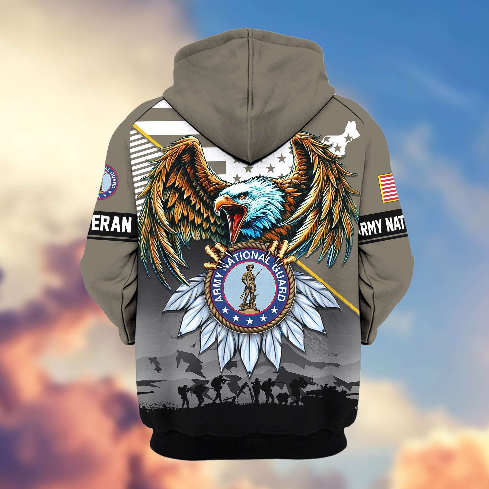 Premium Proudly Served US Veterans Zip Hoodie APHN011112, Gifts For US Veterans