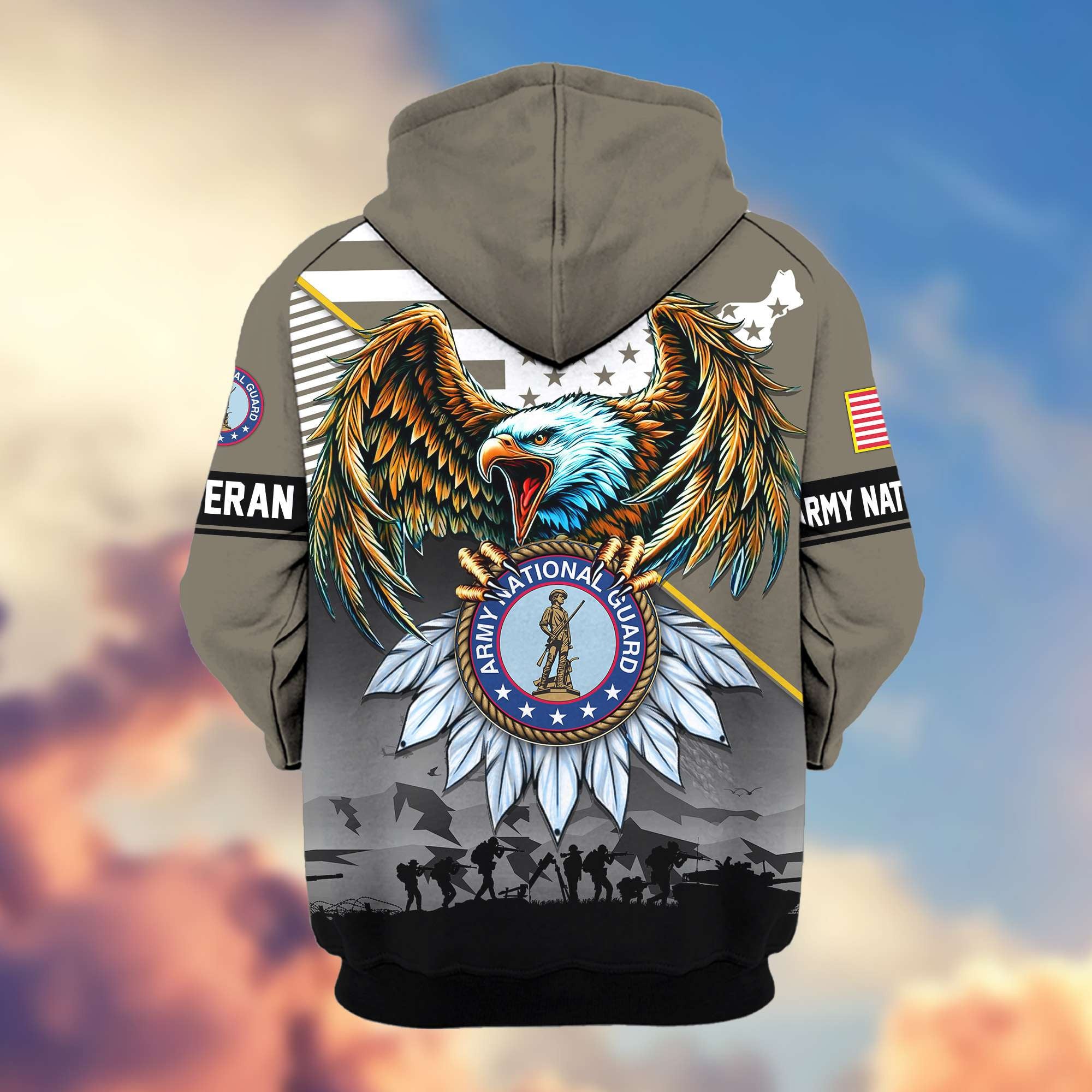 Premium Proudly Served US Veterans Zip Hoodie APHN011112, Gifts For US Veterans