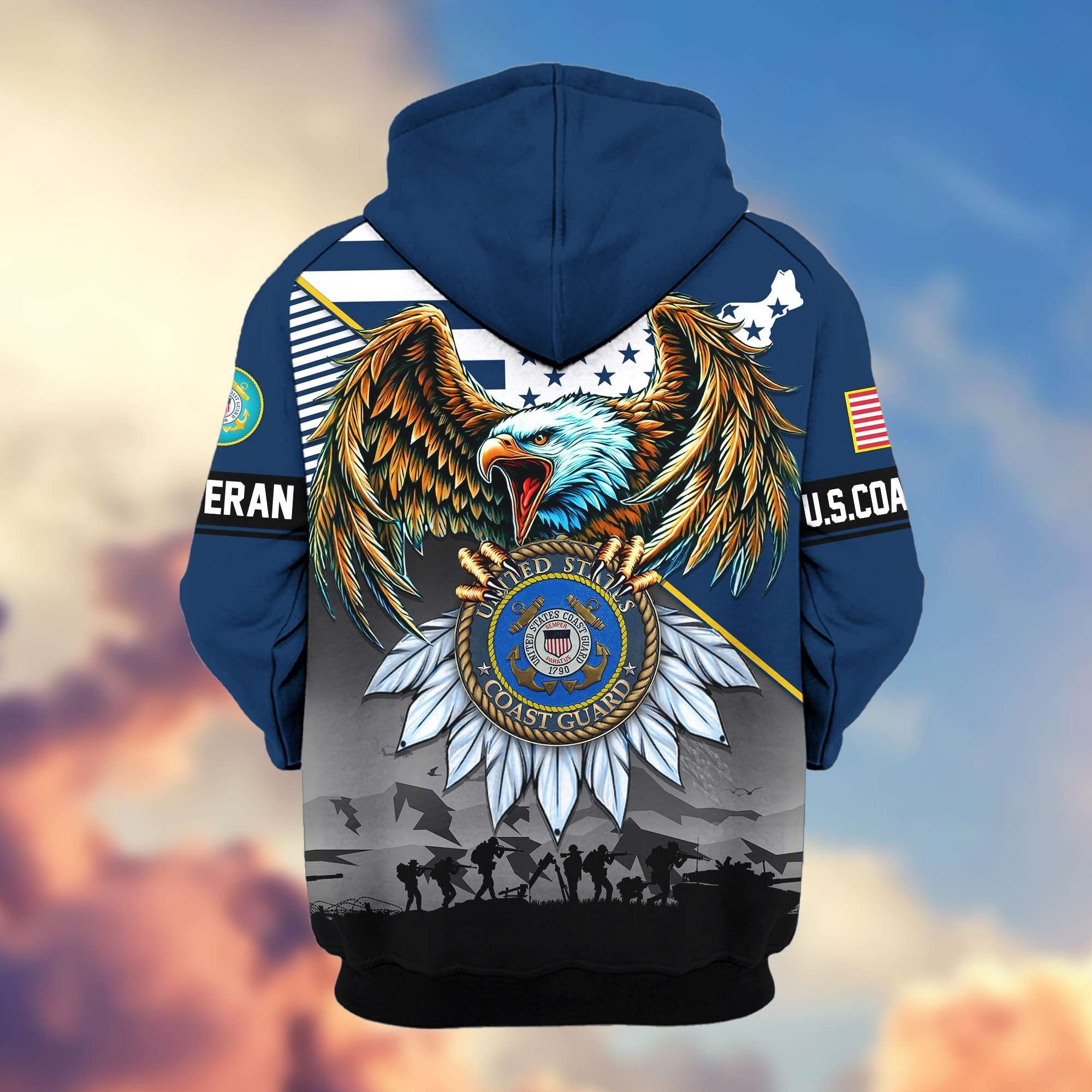 Premium Proudly Served US Veterans Zip Hoodie APHN011112, Gifts For US Veterans