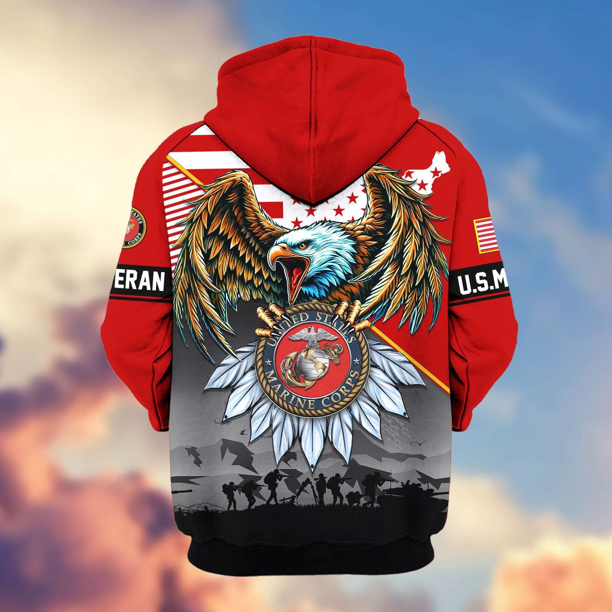 Premium Proudly Served US Veterans Zip Hoodie APHN011112, Gifts For US Veterans