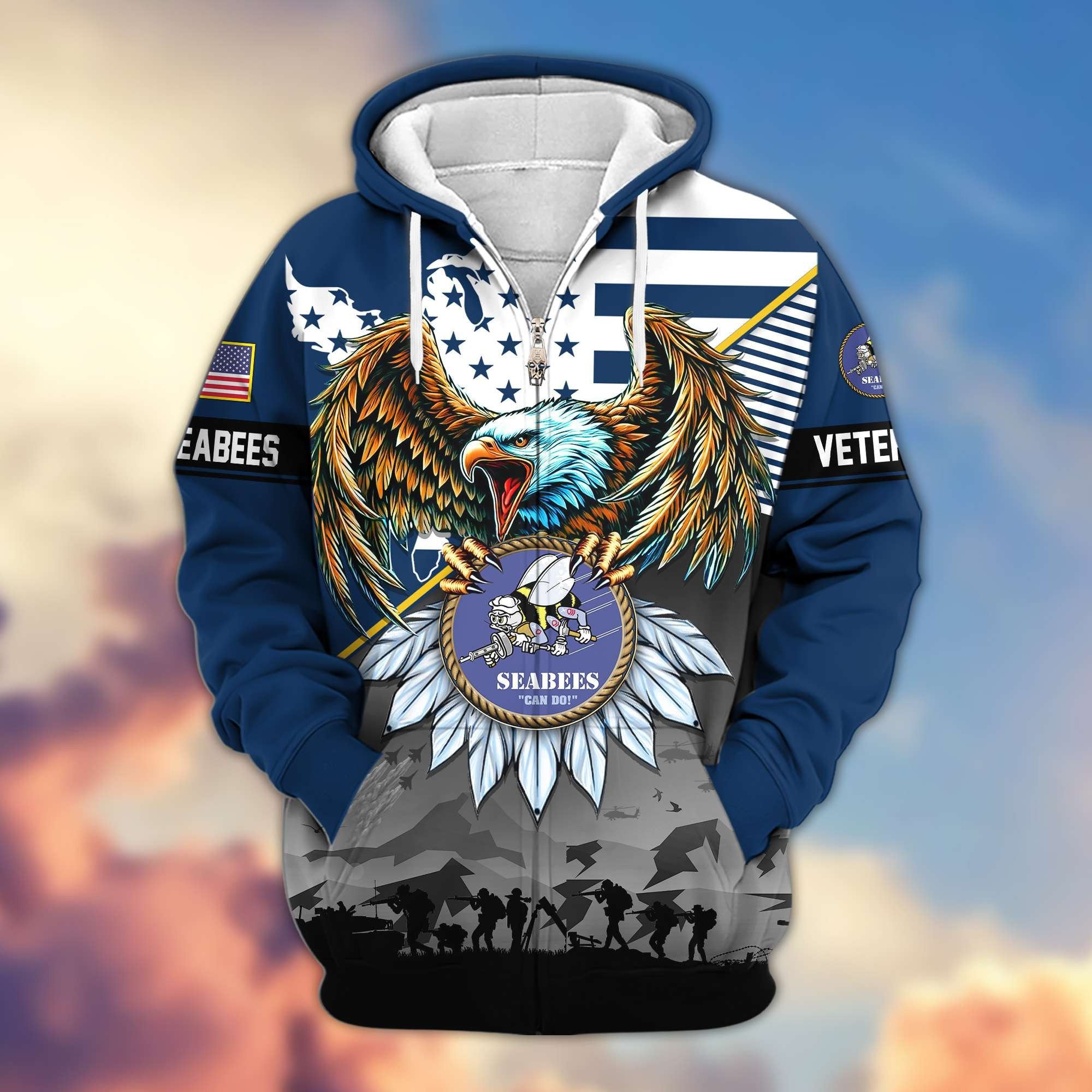 Premium Proudly Served US Veterans Zip Hoodie APHN011112, Gifts For US Veterans