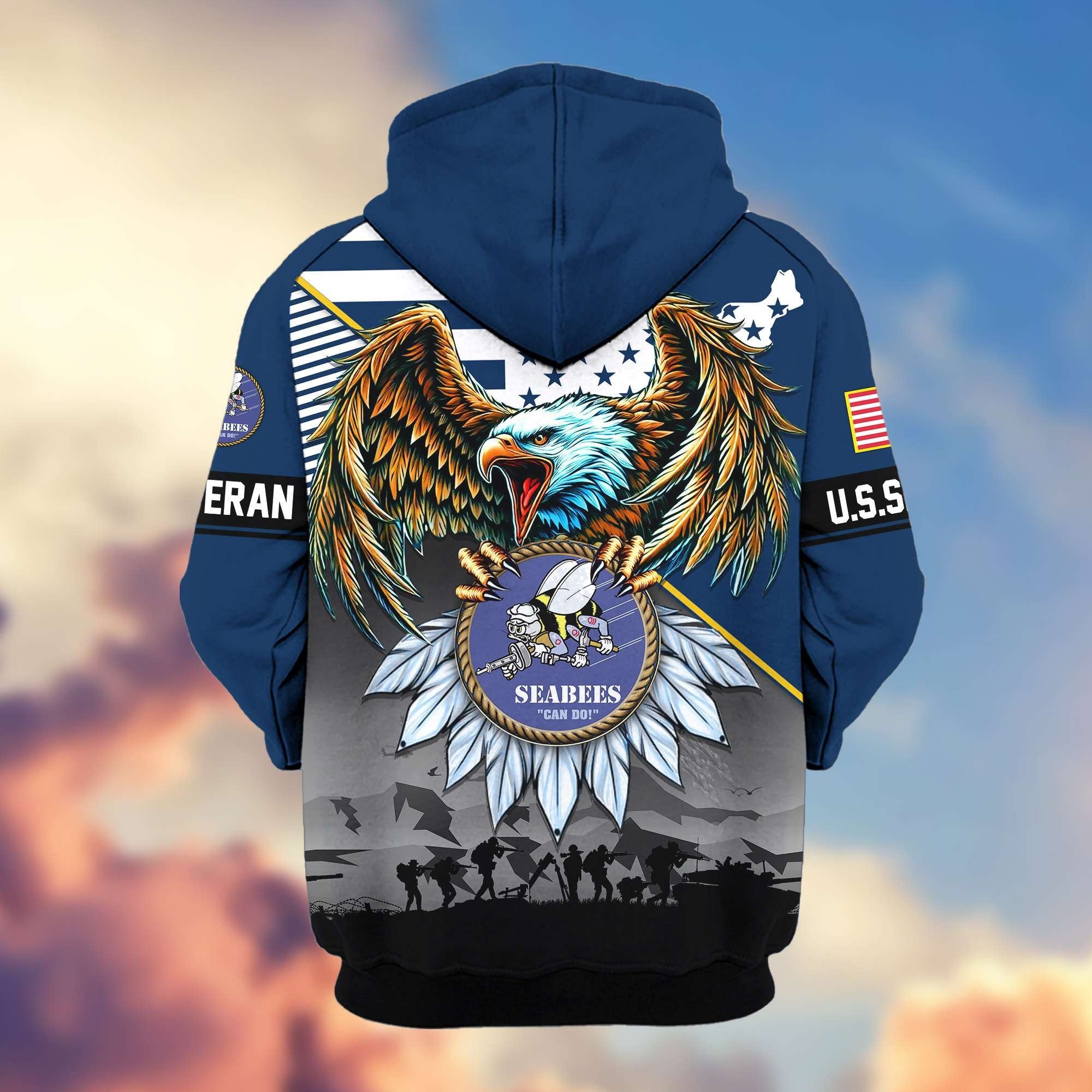 Premium Proudly Served US Veterans Zip Hoodie APHN011112, Gifts For US Veterans