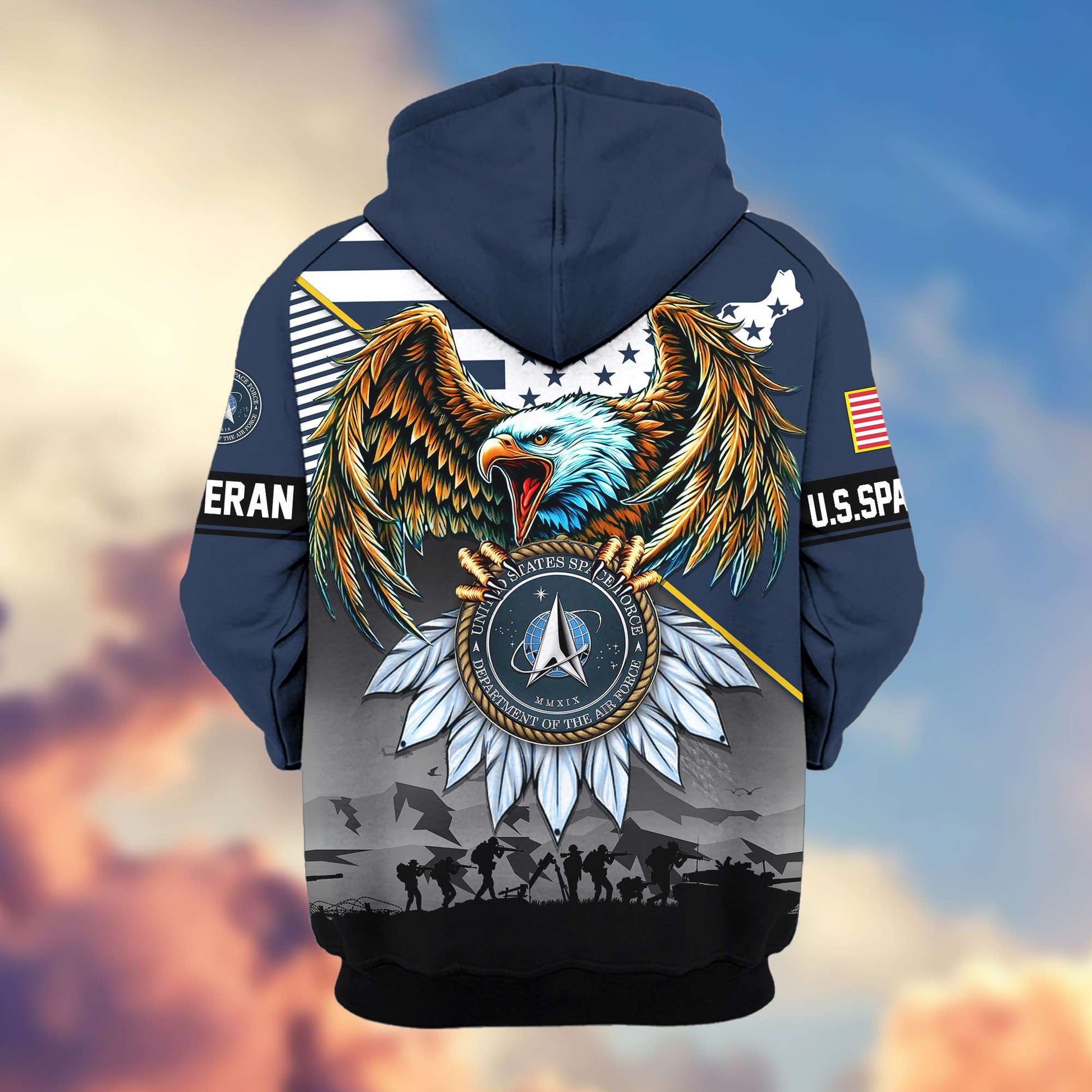 Premium Proudly Served US Veterans Zip Hoodie APHN011112, Gifts For US Veterans