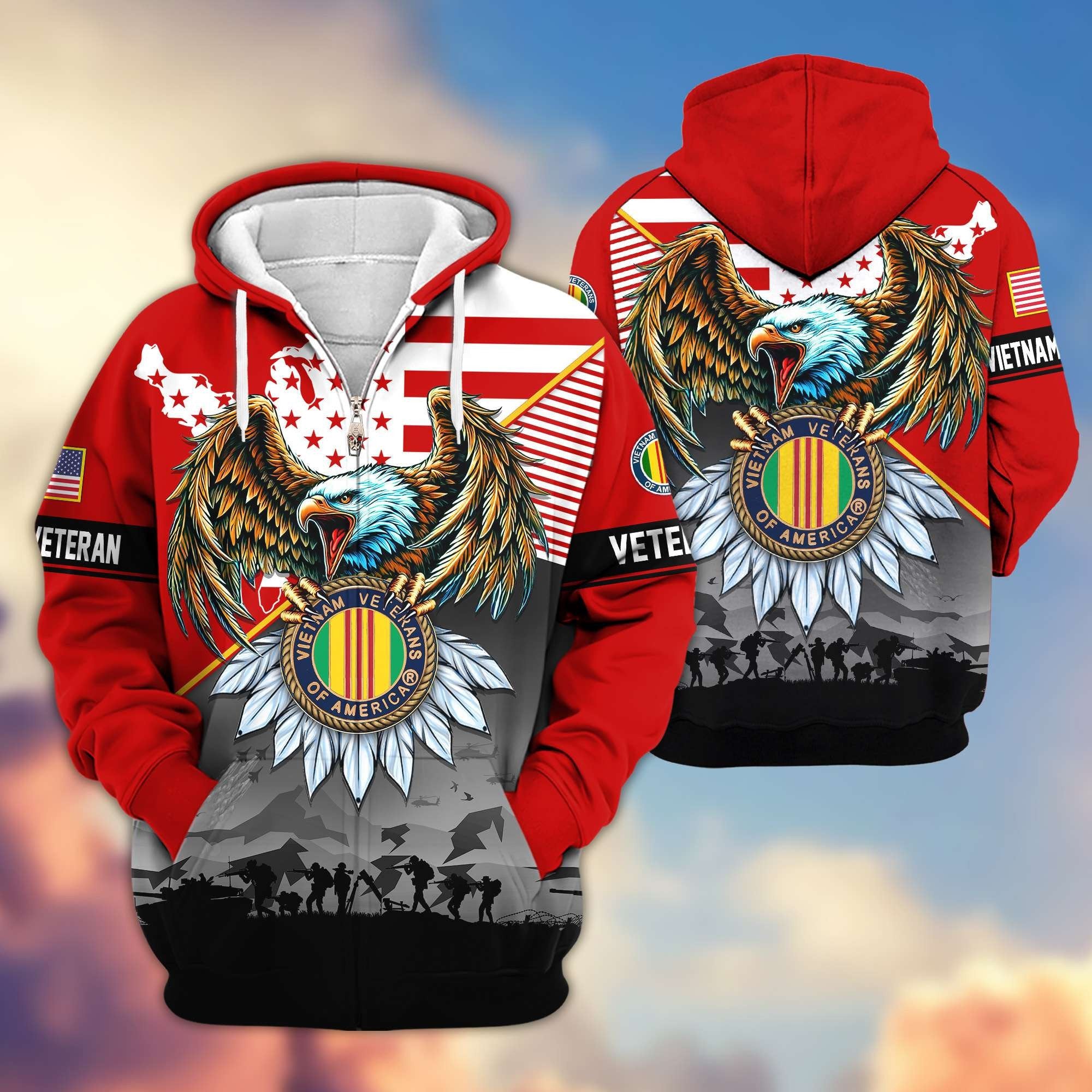 Premium Proudly Served US Veterans Zip Hoodie APHN011112, Gifts For US Veterans