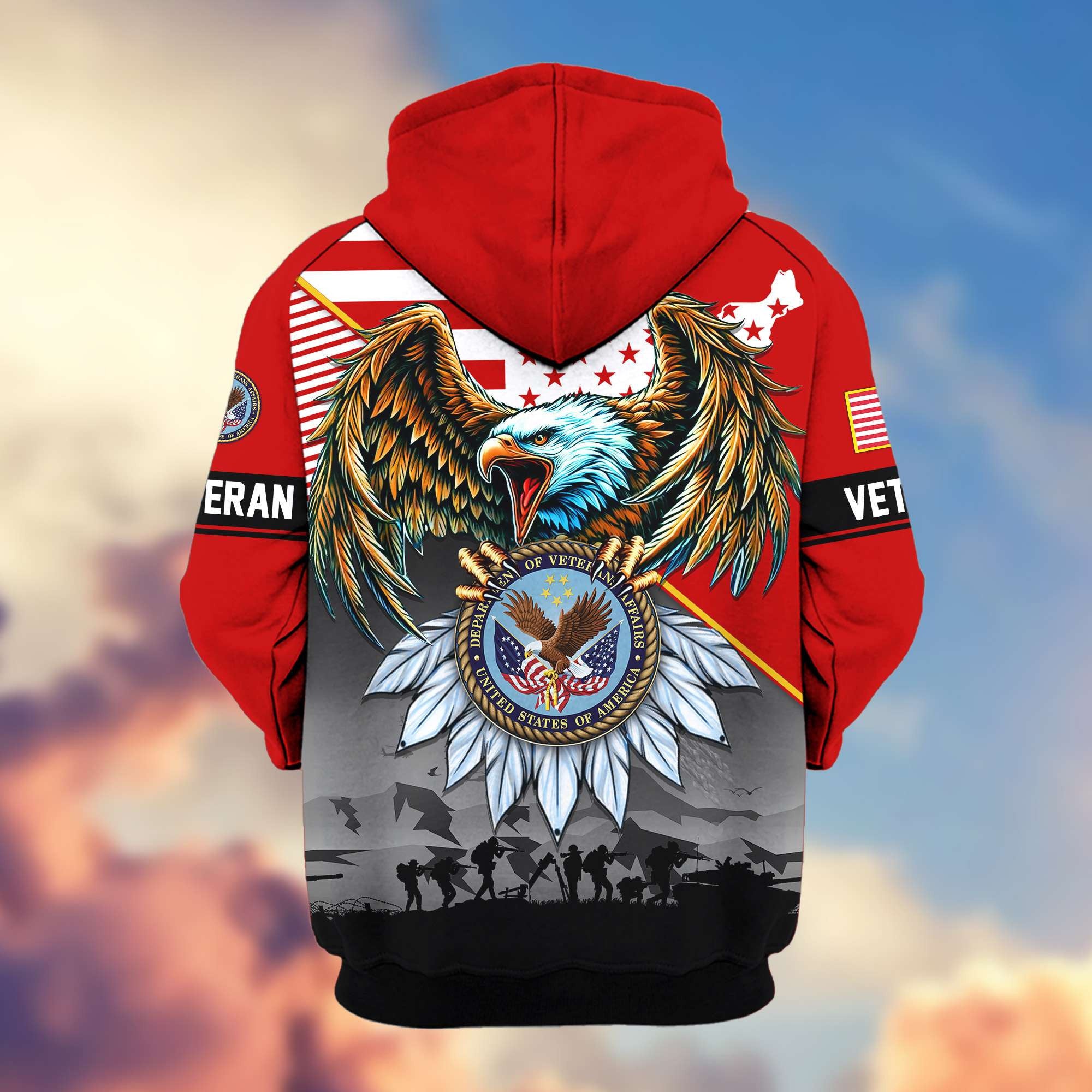 Premium Proudly Served US Veterans Zip Hoodie APHN011112, Gifts For US Veterans